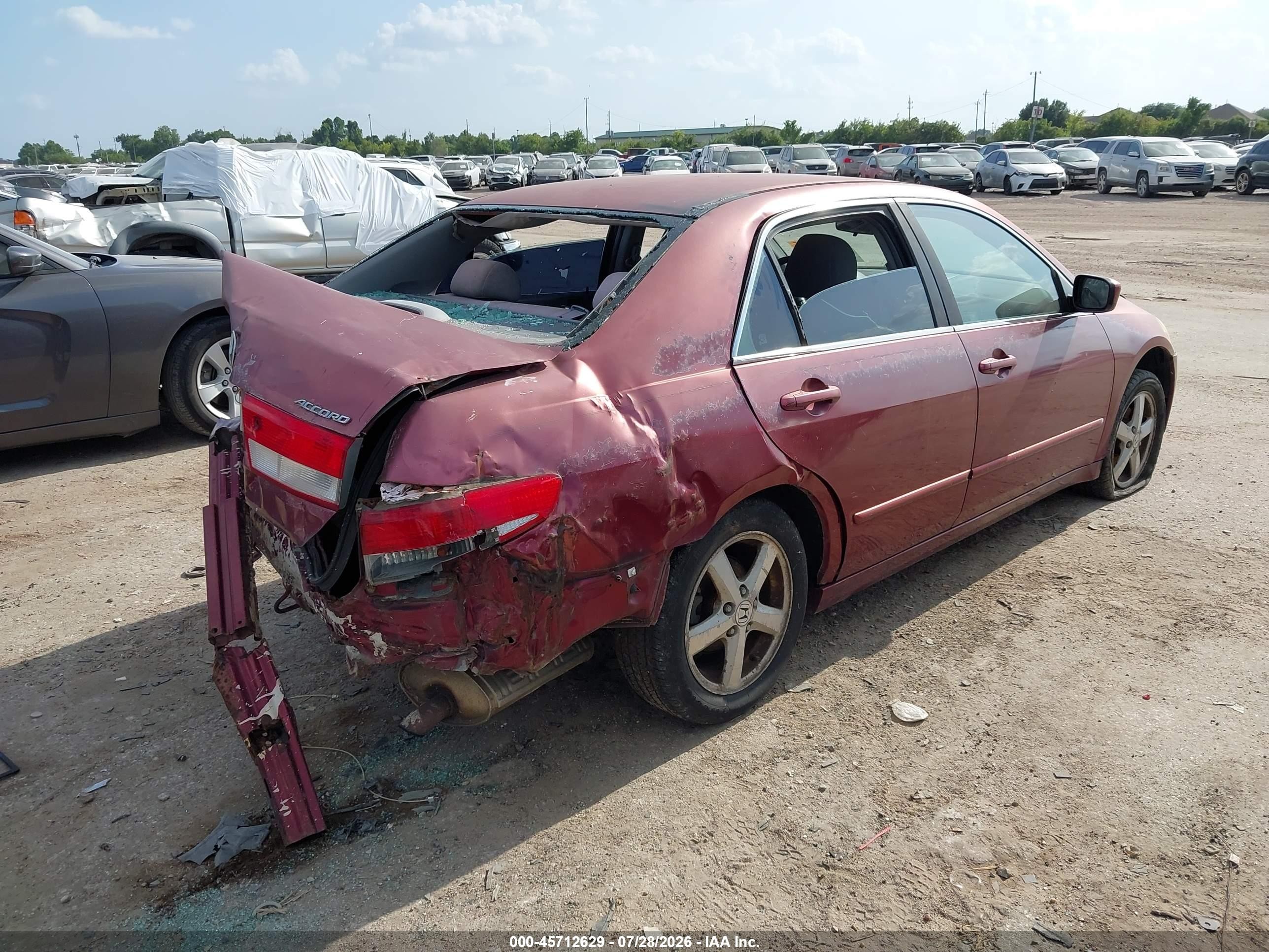 2003 Honda Accord 2.4 Ex Красный vin: 1HGCM56603A054957