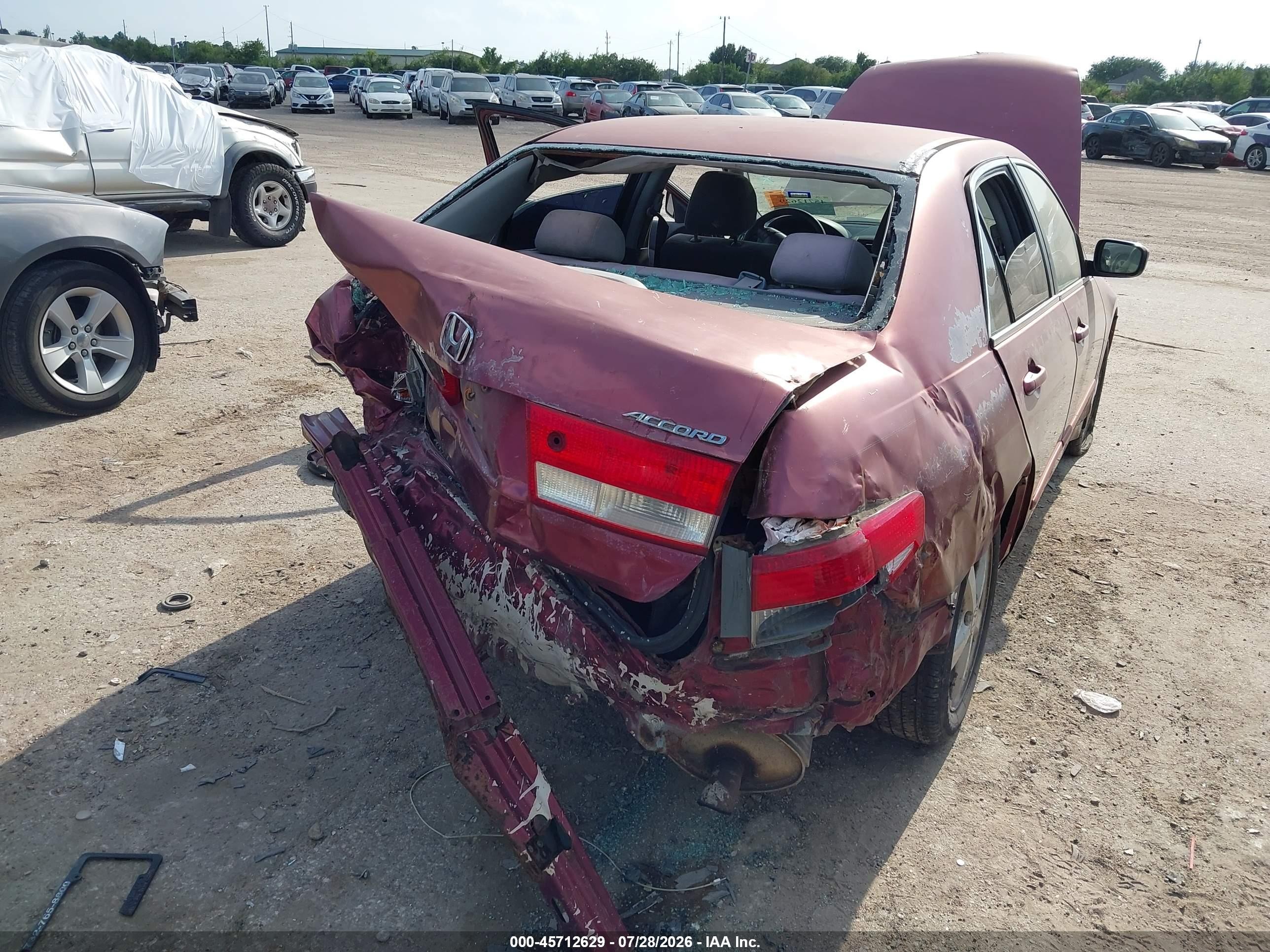 2003 Honda Accord 2.4 Ex Красный vin: 1HGCM56603A054957