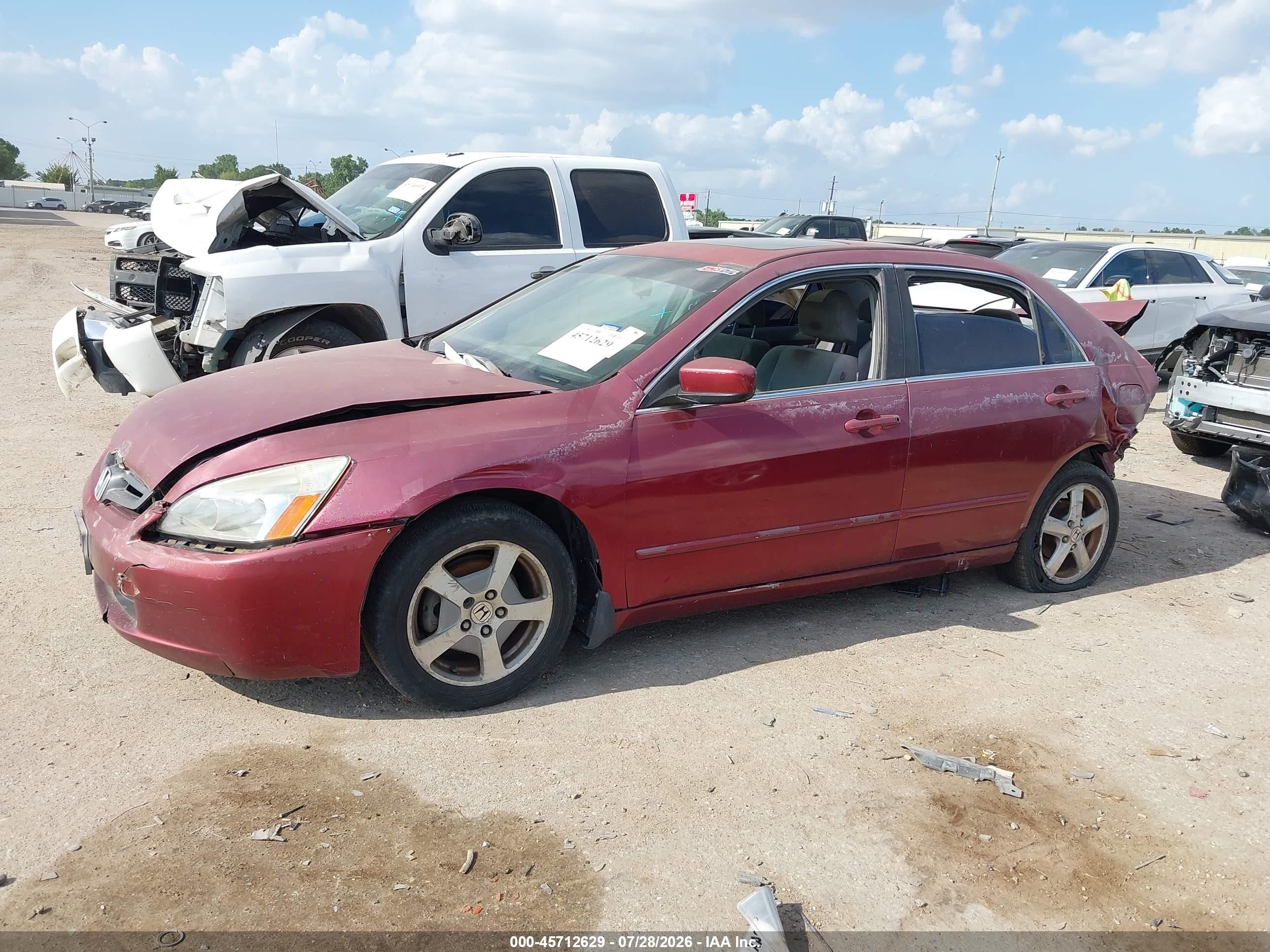 2003 Honda Accord 2.4 Ex Красный vin: 1HGCM56603A054957