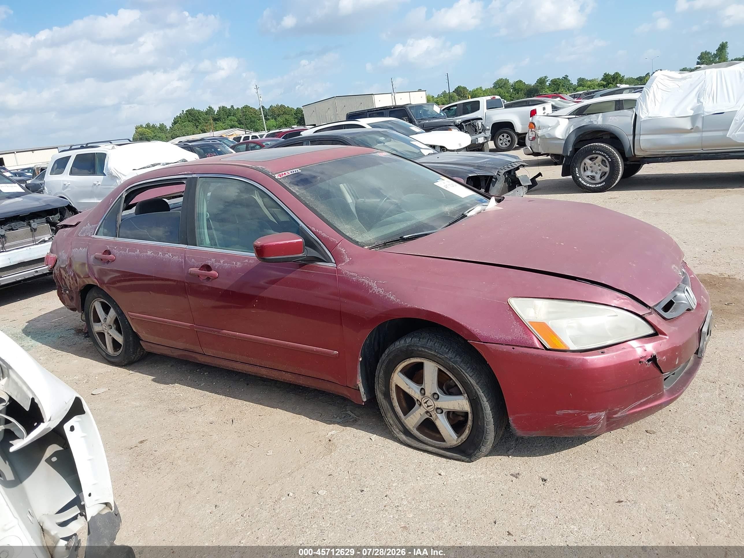 2003 Honda Accord 2.4 Ex Красный vin: 1HGCM56603A054957
