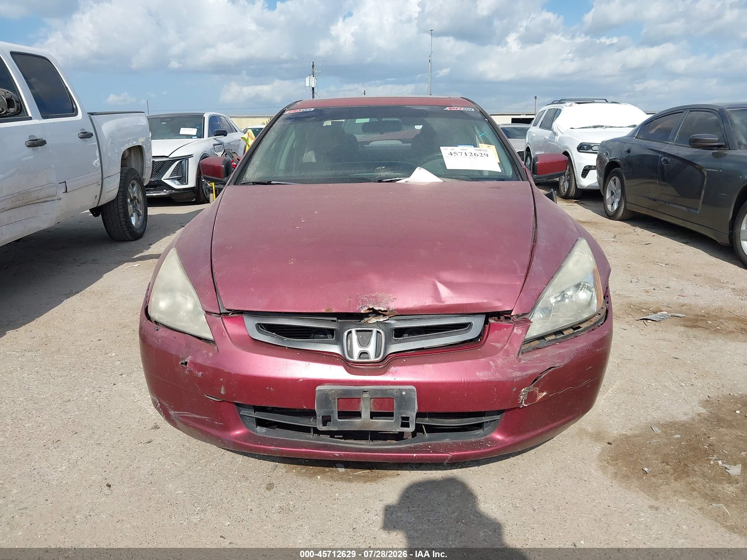 2003 Honda Accord 2.4 Ex Красный vin: 1HGCM56603A054957