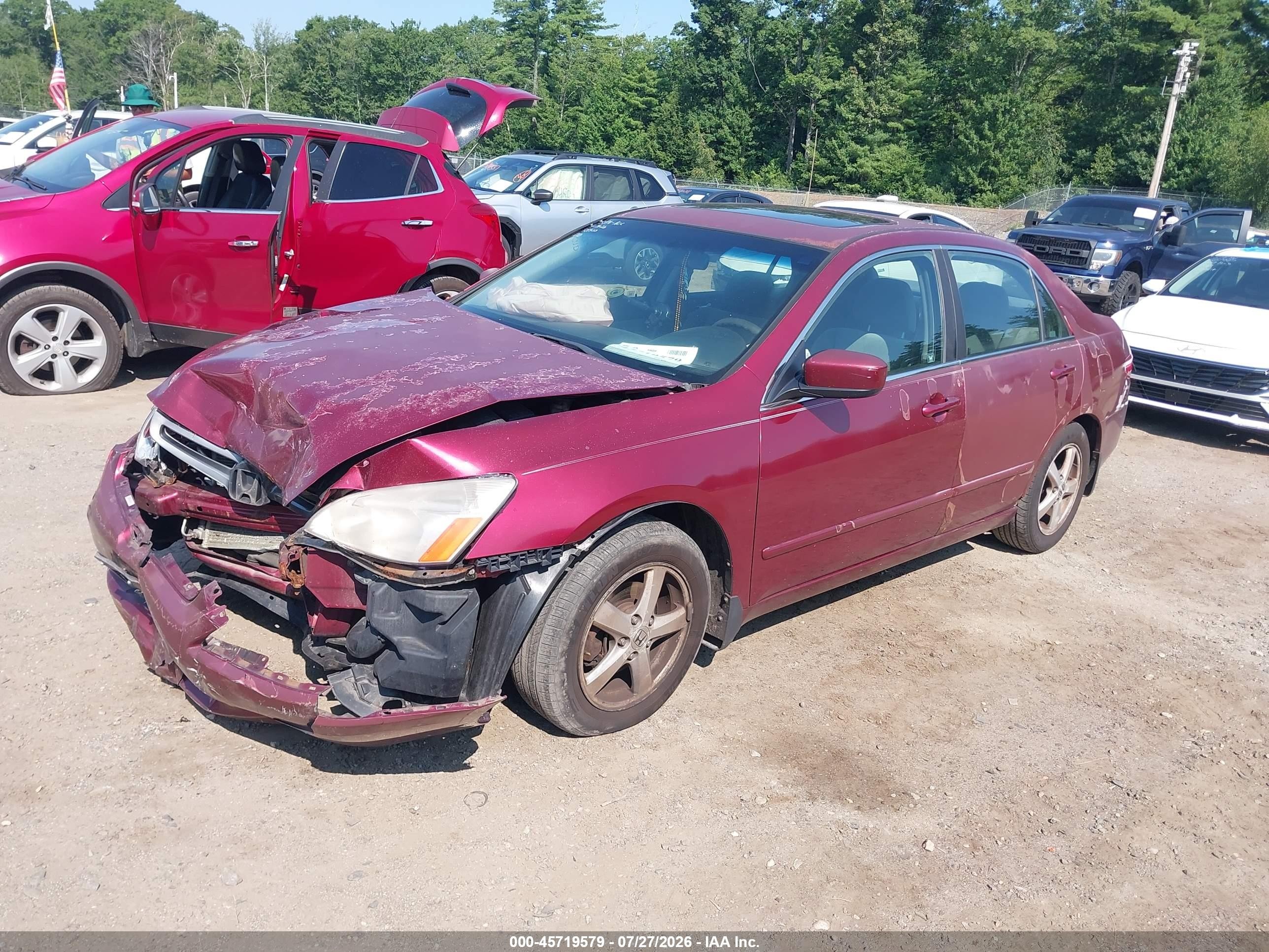 2003 Honda Accord 2.4 Ex Maroon vin: 1HGCM56603A081978