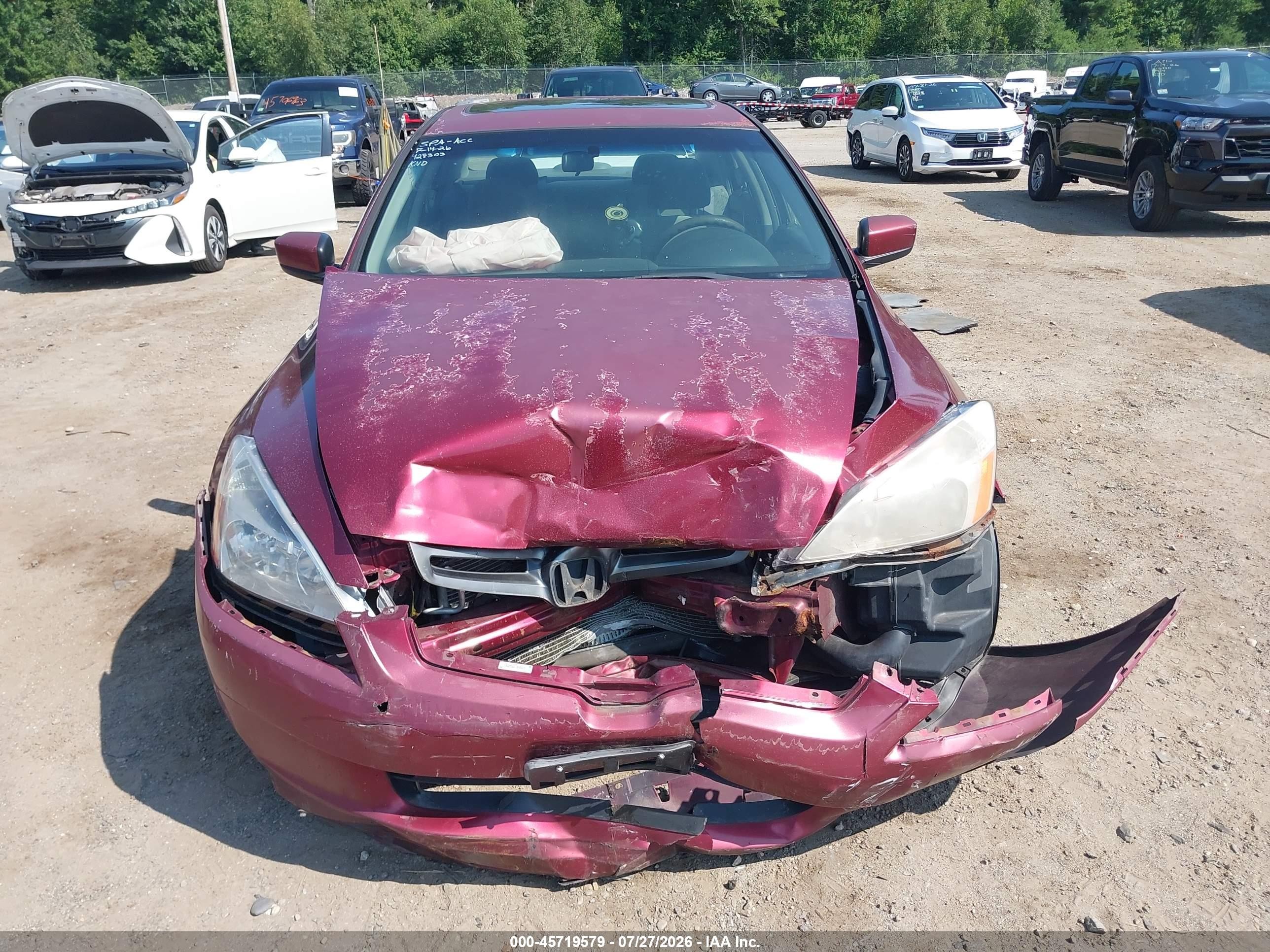 2003 Honda Accord 2.4 Ex Maroon vin: 1HGCM56603A081978