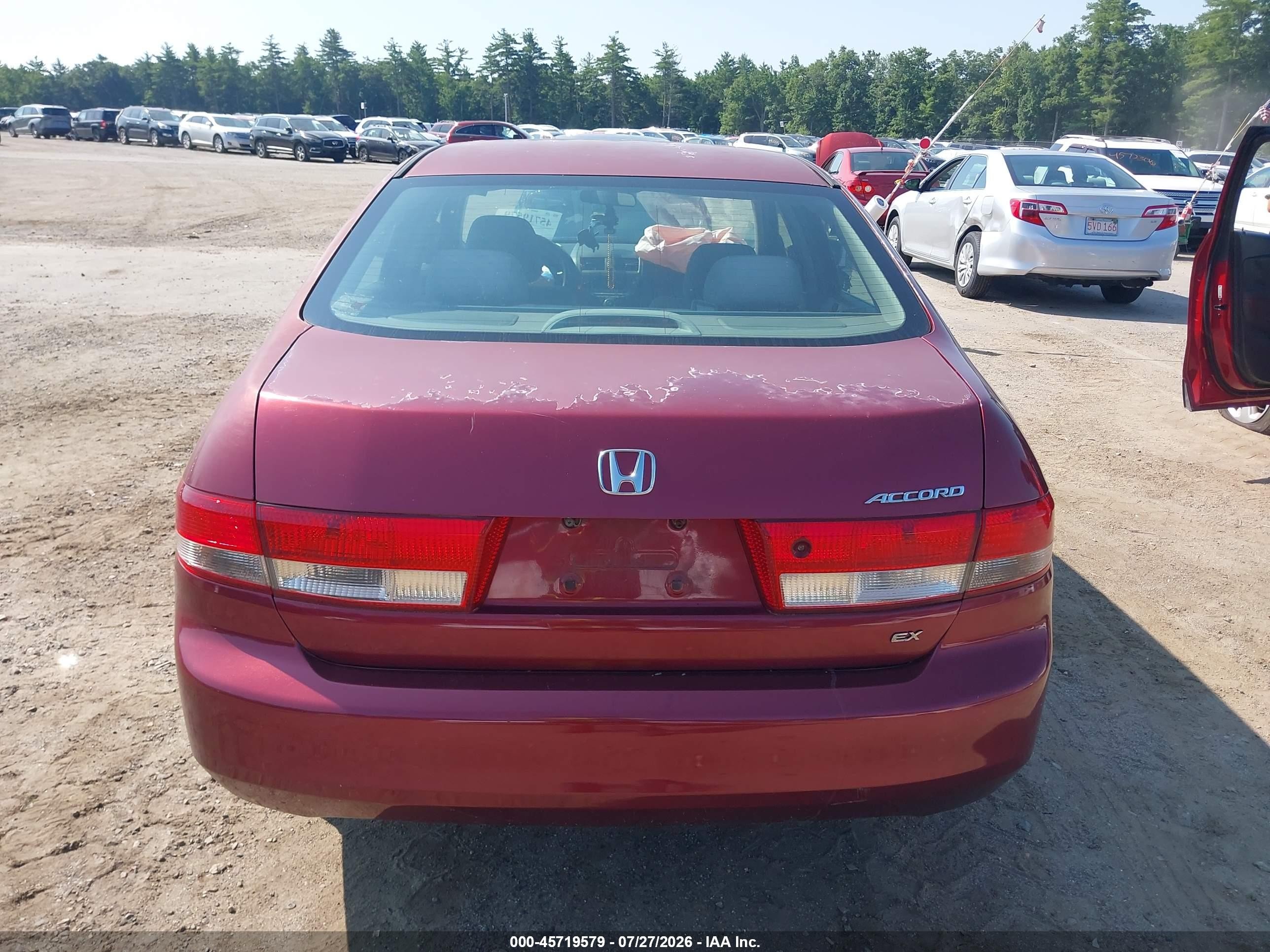 2003 Honda Accord 2.4 Ex Maroon vin: 1HGCM56603A081978