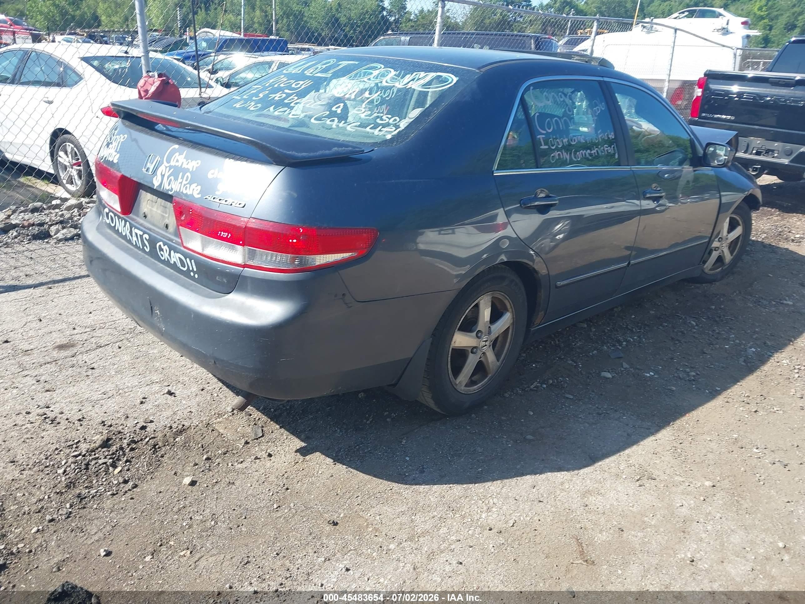 2003 Honda Accord 2.4 Ex/ex Gray vin: 1HGCM56603A085061