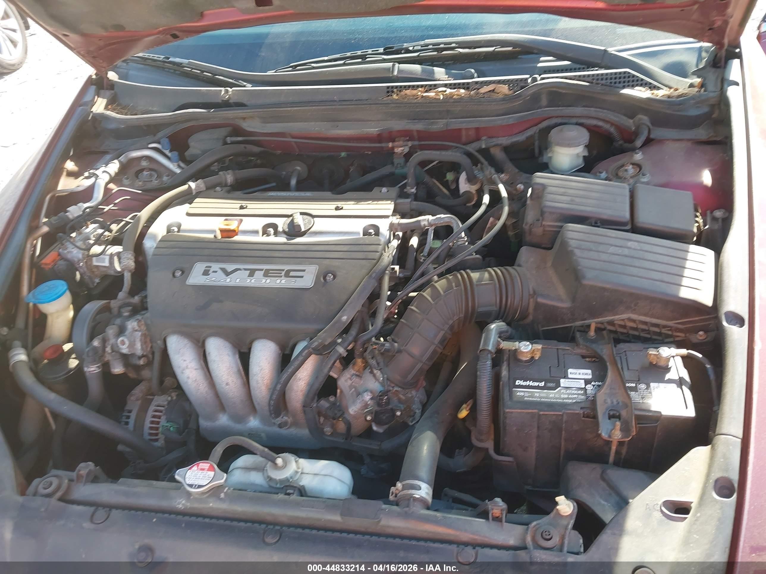 2003 Honda Accord 2.4 Ex Бордовый vin: 1HGCM56603A138535
