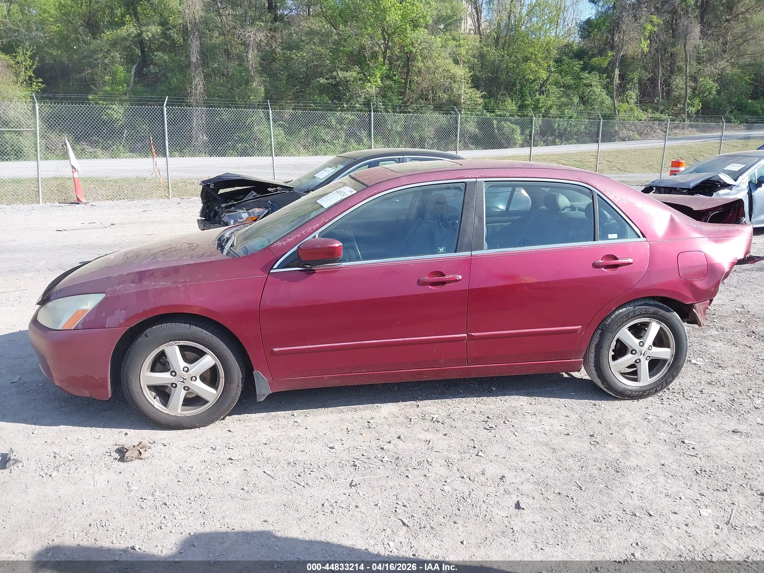 2003 Honda Accord 2.4 Ex Бордовый vin: 1HGCM56603A138535