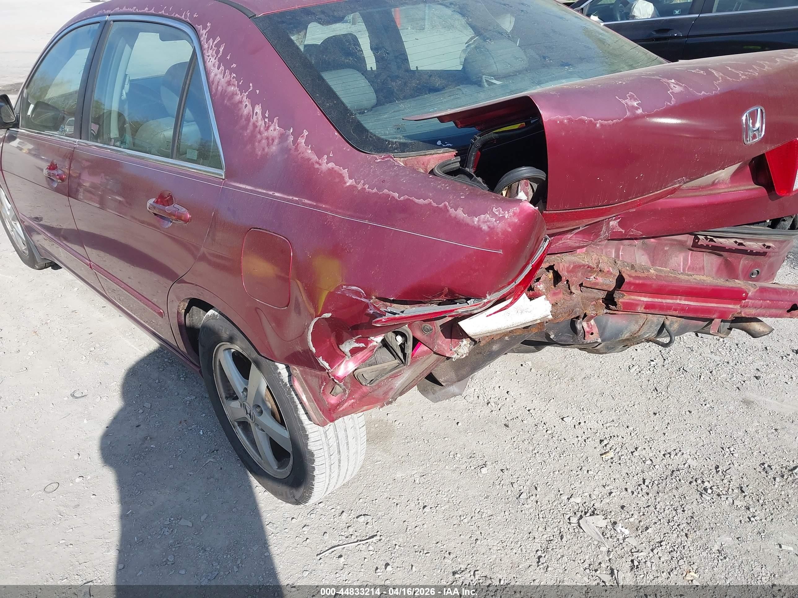2003 Honda Accord 2.4 Ex Бордовый vin: 1HGCM56603A138535