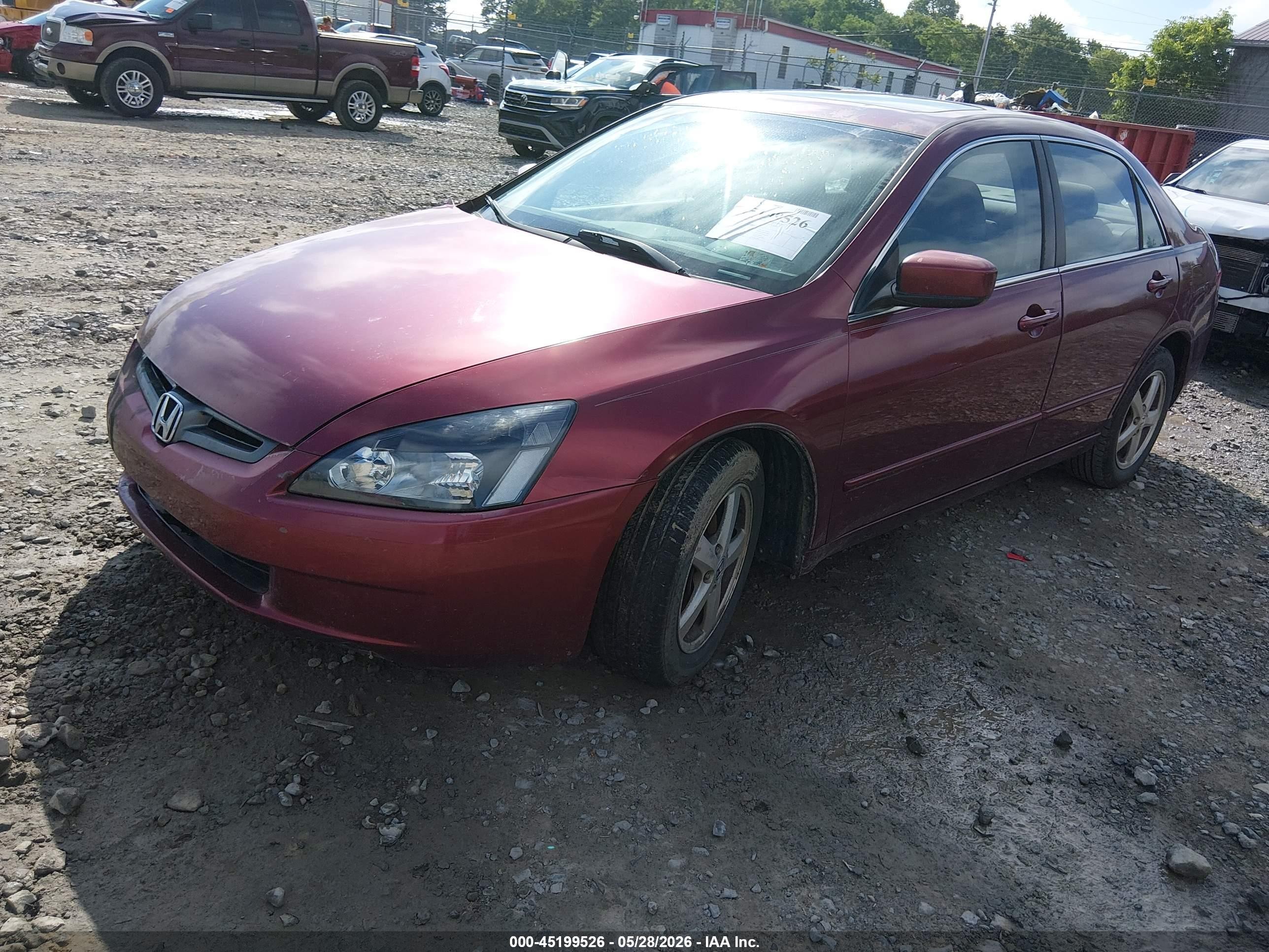2003 Honda Accord 2.4 Ex Red vin: 1HGCM56613A002933