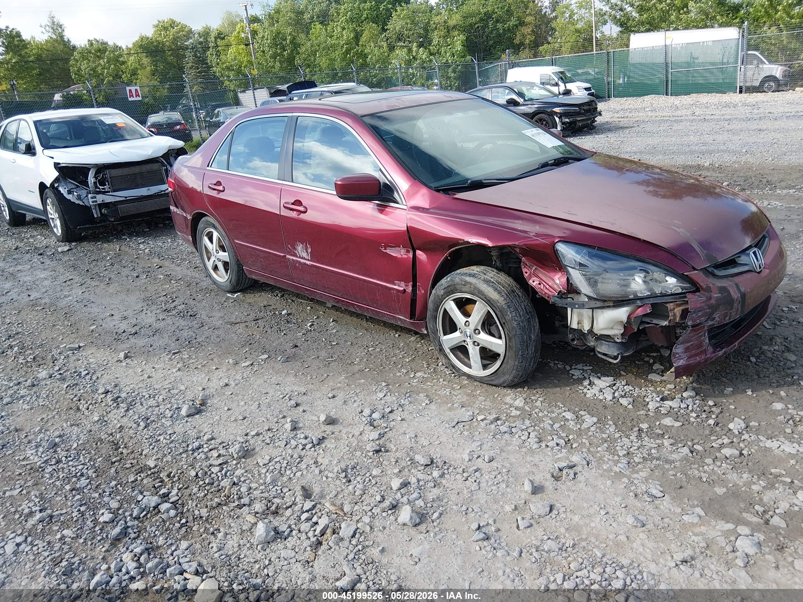 2003 Honda Accord 2.4 Ex Red vin: 1HGCM56613A002933
