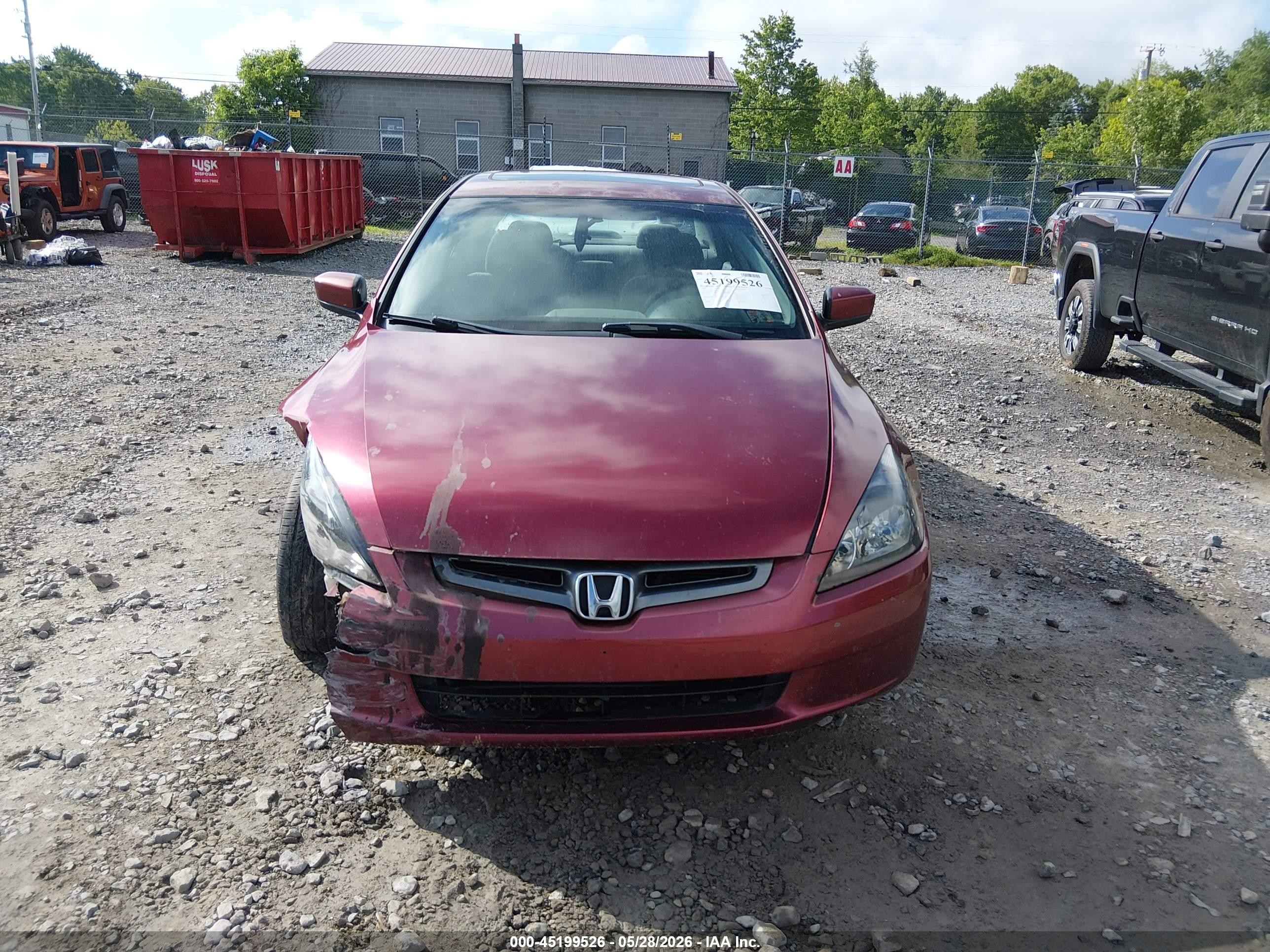 2003 Honda Accord 2.4 Ex Red vin: 1HGCM56613A002933