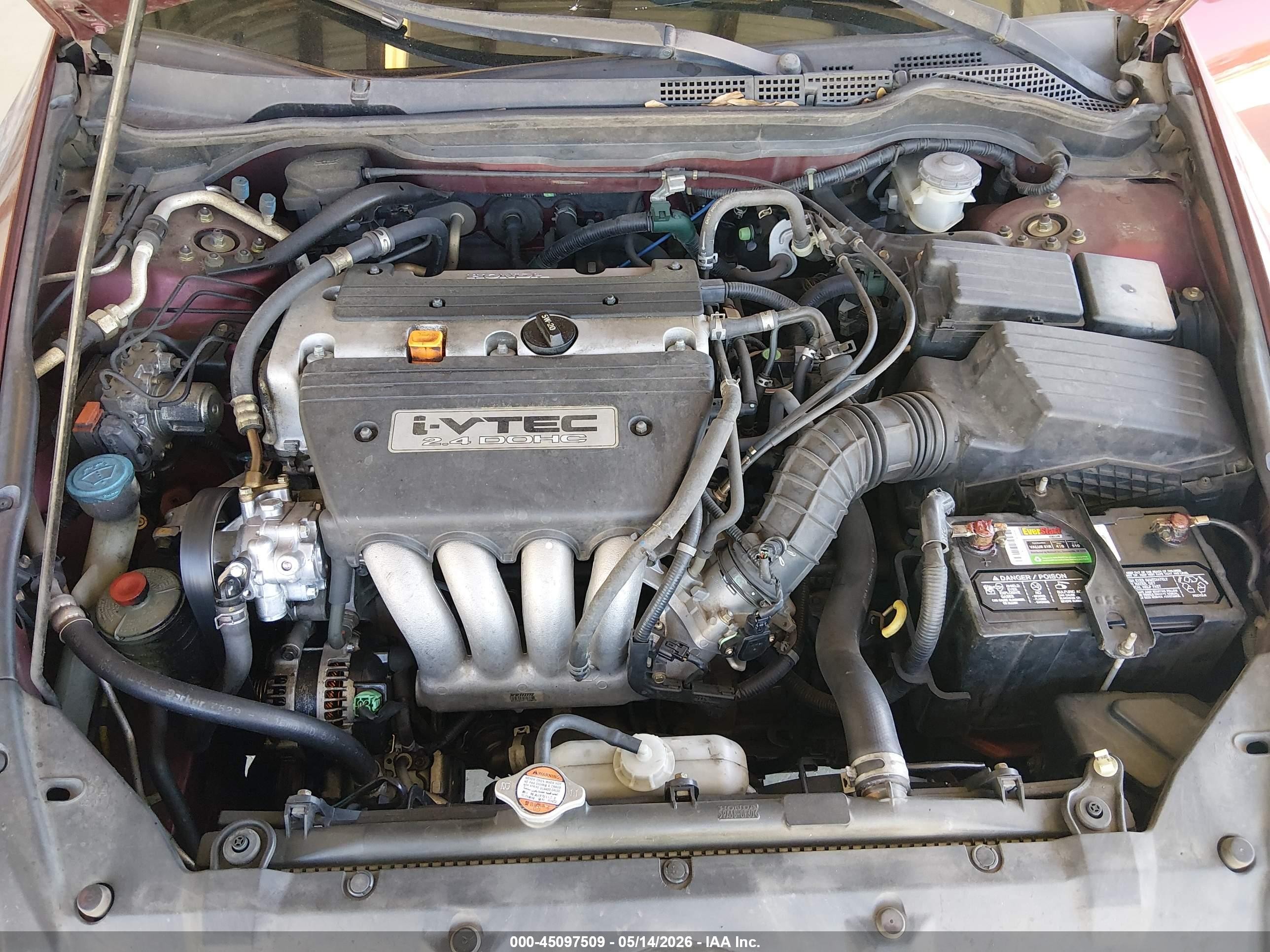 2004 Honda Accord 2.4 Ex Burgundy vin: 1HGCM56624A122791