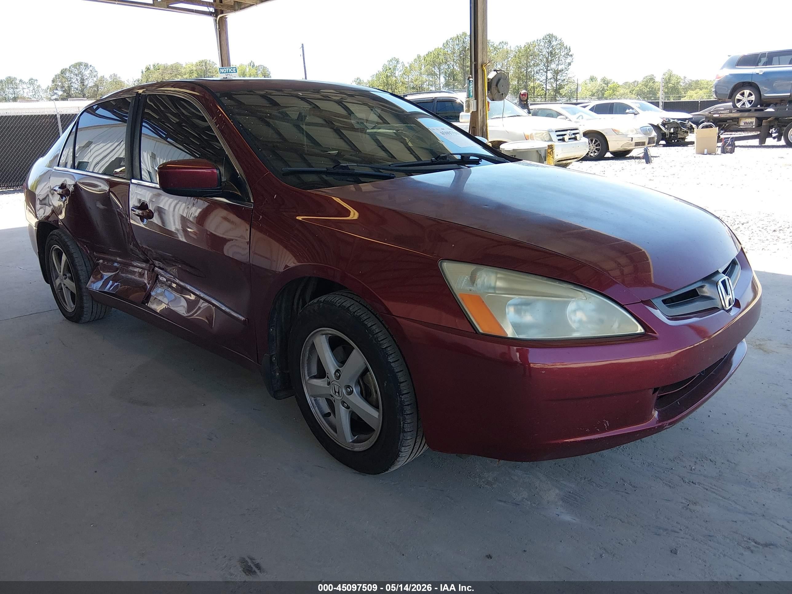 2004 Honda Accord 2.4 Ex Burgundy vin: 1HGCM56624A122791