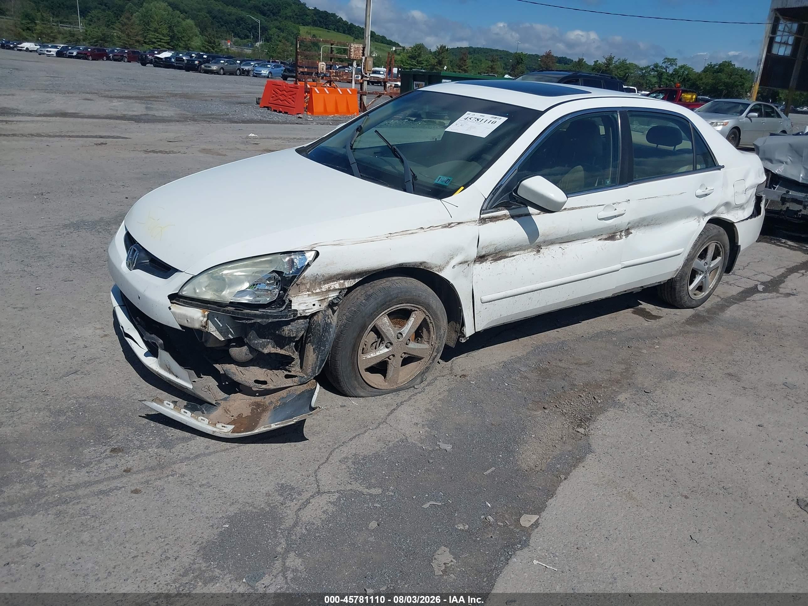 2003 Honda Accord 2.4 Ex Белый vin: 1HGCM56633A080758