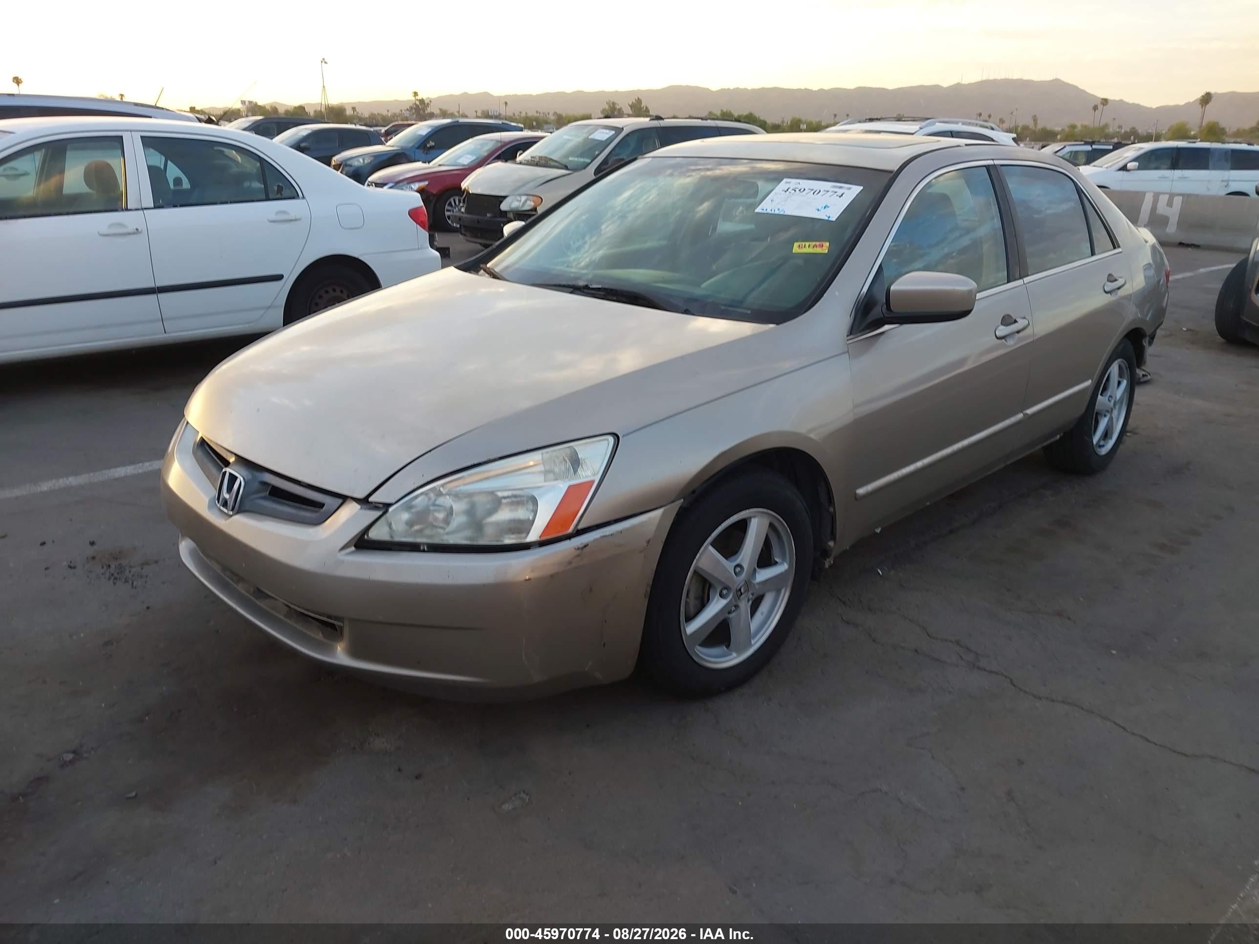 2003 Honda Accord 2.4 Ex Бежевый vin: 1HGCM56643A111001
