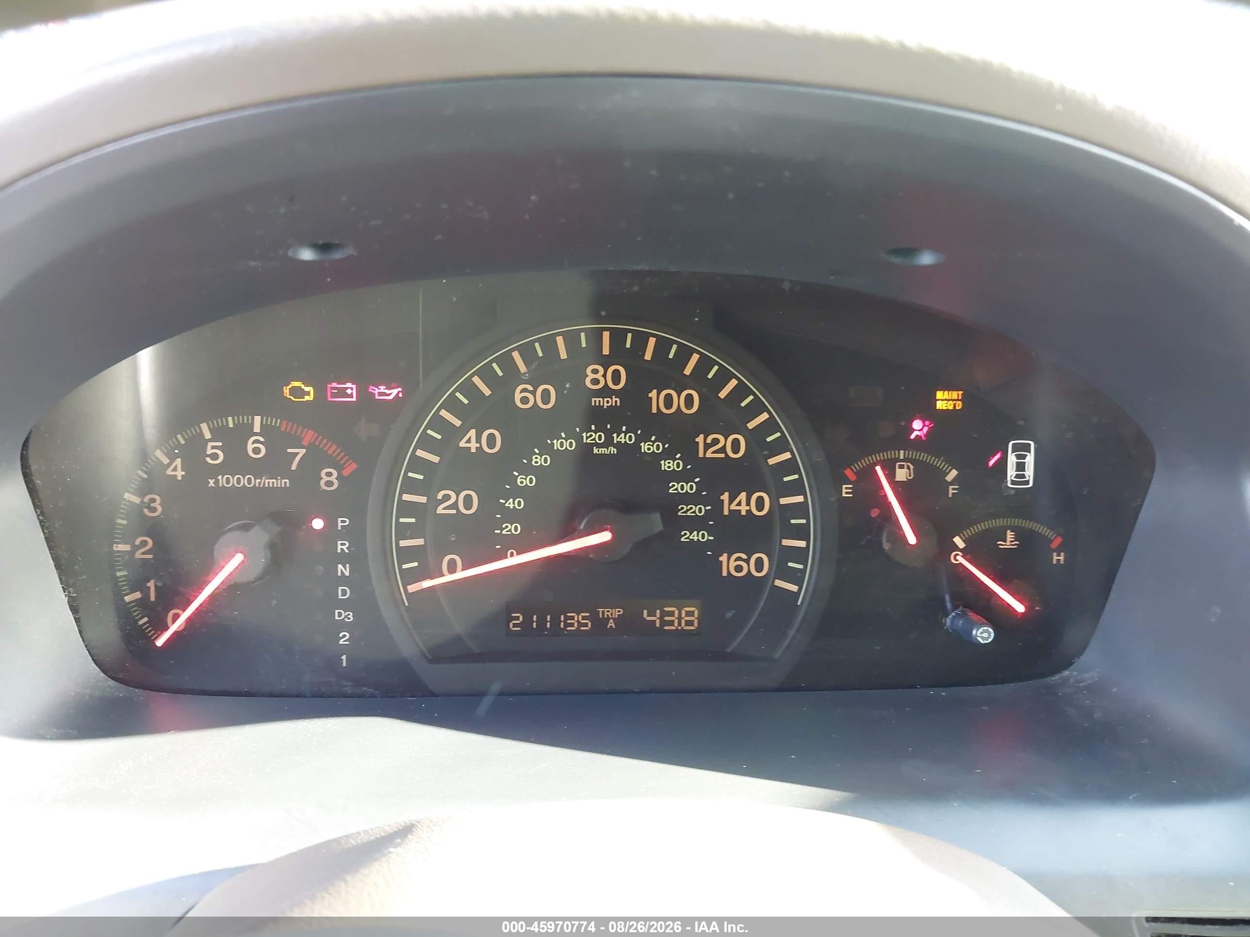 2003 Honda Accord 2.4 Ex Бежевый vin: 1HGCM56643A111001