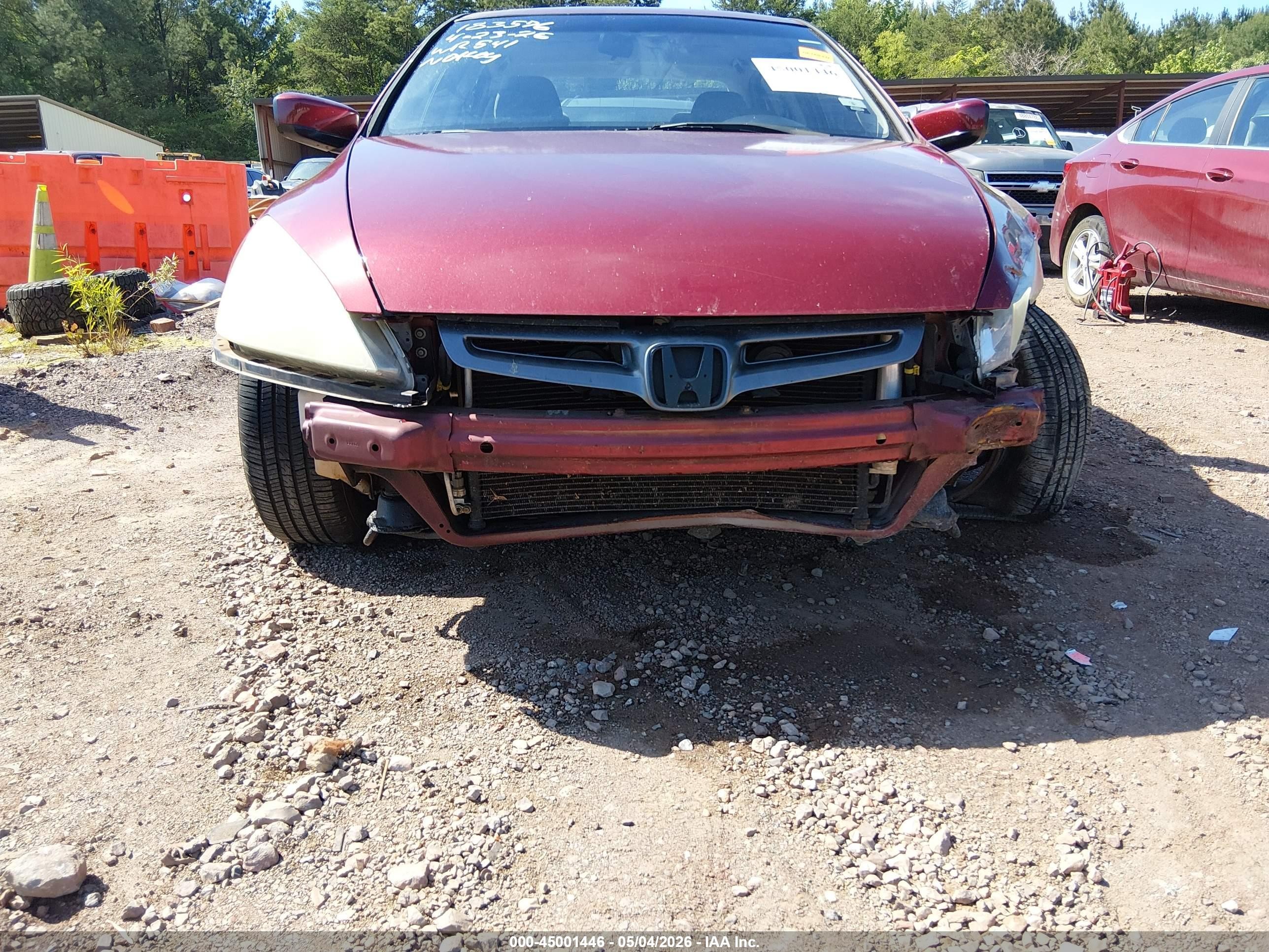 2003 Honda Accord 2.4 Ex Бордовый vin: 1HGCM56653A082060
