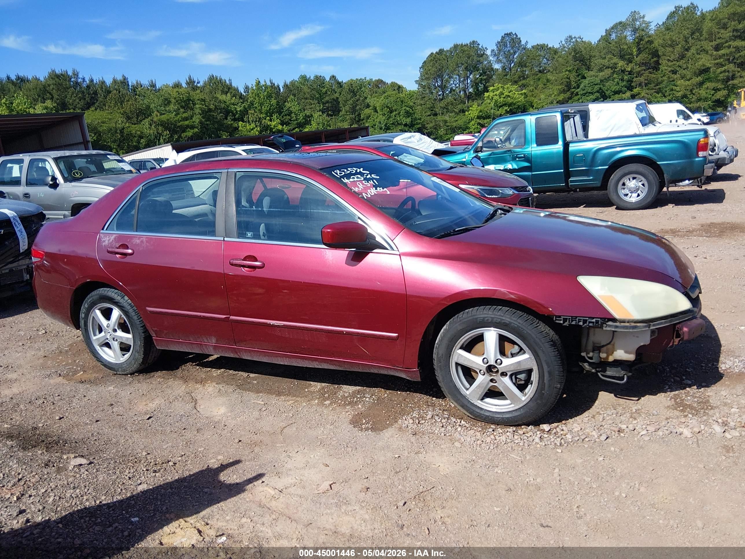 2003 Honda Accord 2.4 Ex Бордовый vin: 1HGCM56653A082060