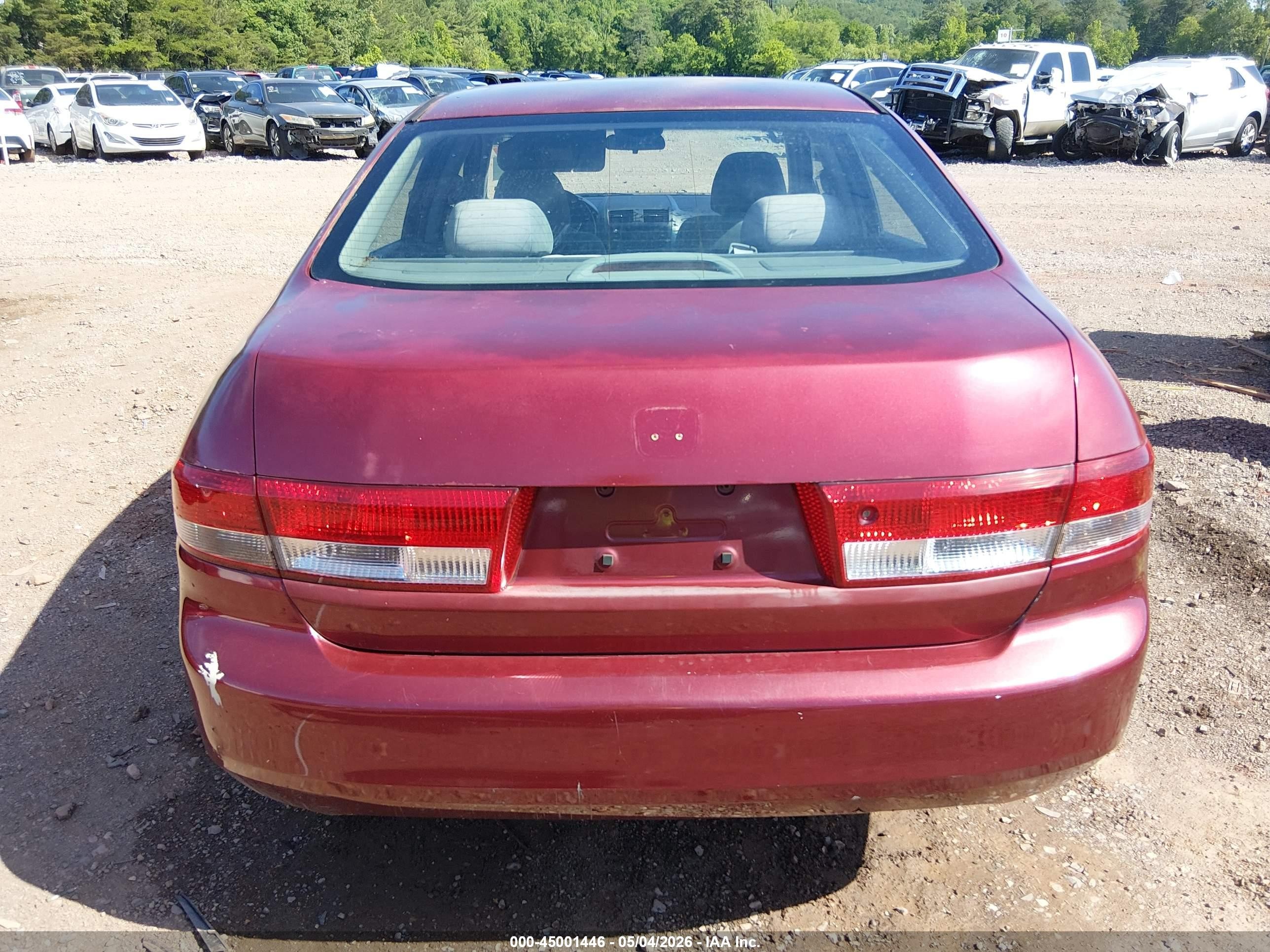 2003 Honda Accord 2.4 Ex Бордовый vin: 1HGCM56653A082060