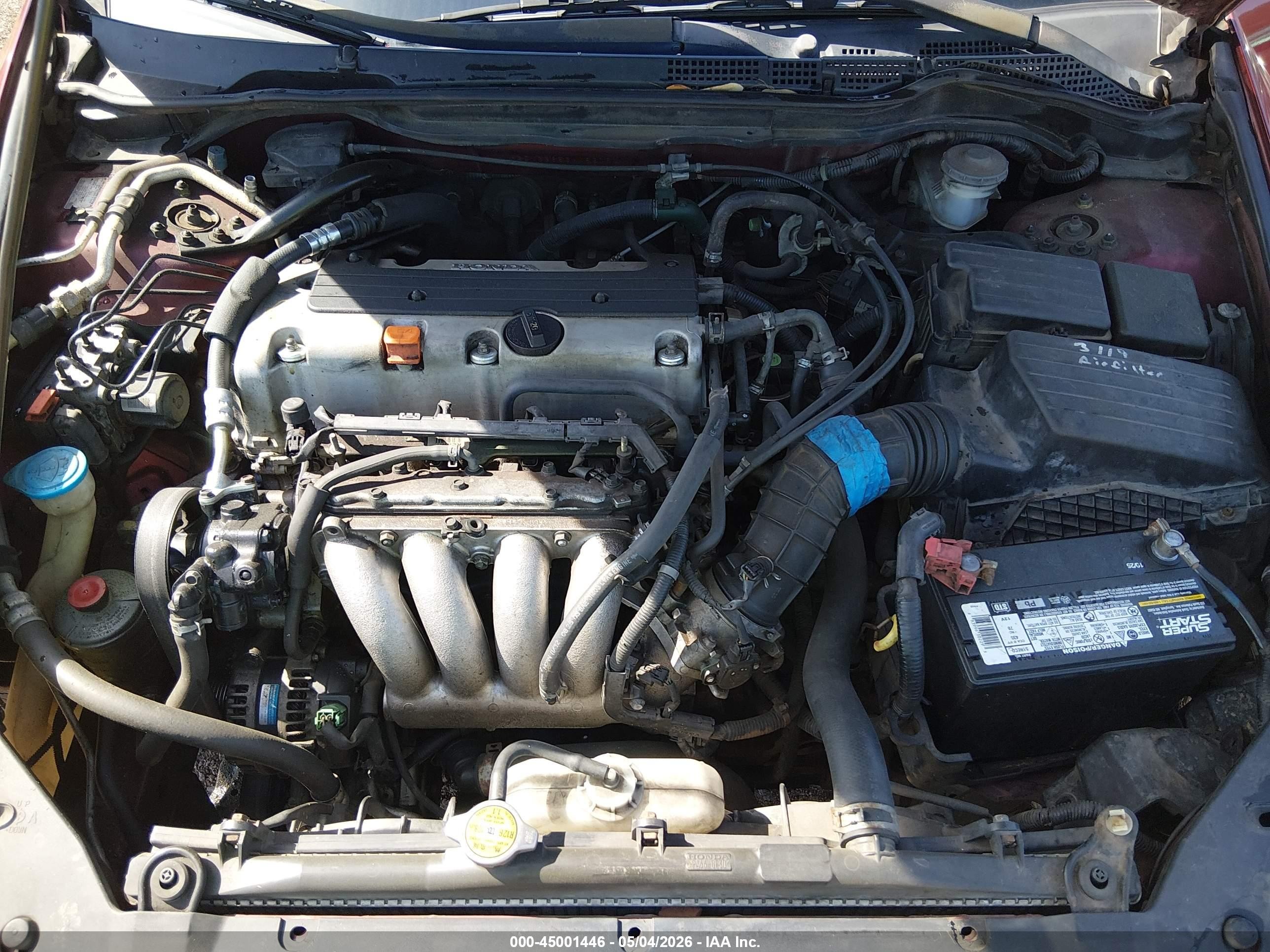 2003 Honda Accord 2.4 Ex Бордовый vin: 1HGCM56653A082060