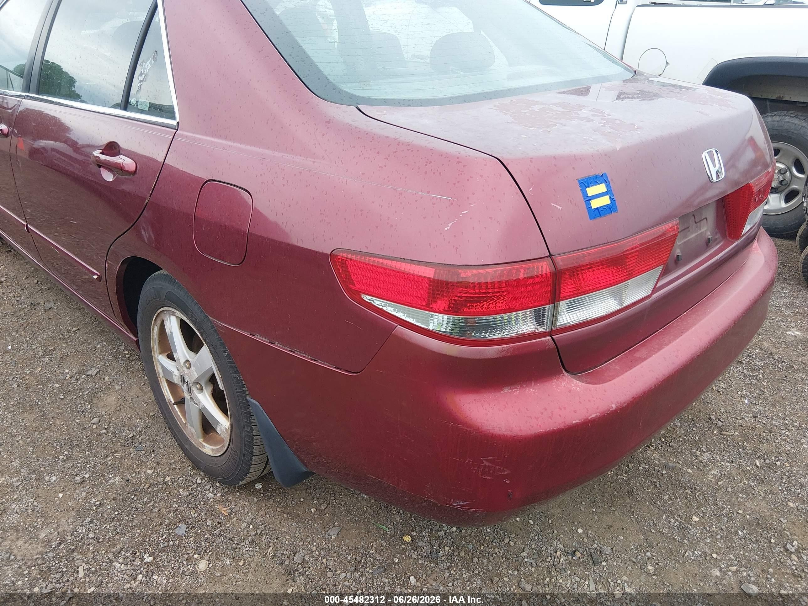 2003 Honda Accord Sdn Ex Red vin: 1HGCM56653A135047