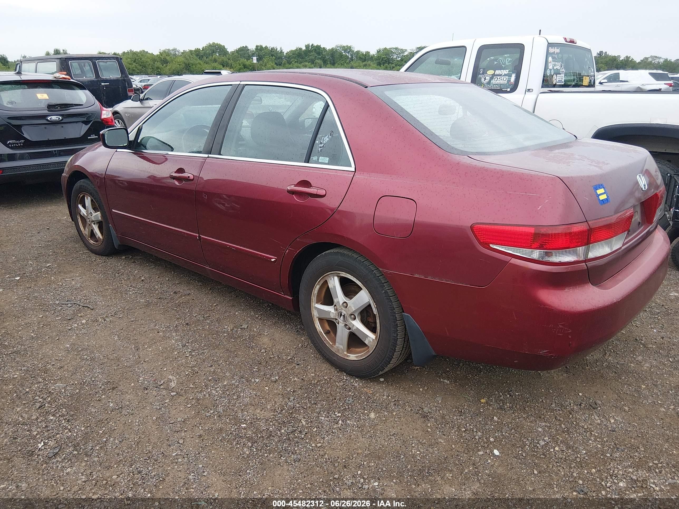 2003 Honda Accord Sdn Ex Red vin: 1HGCM56653A135047