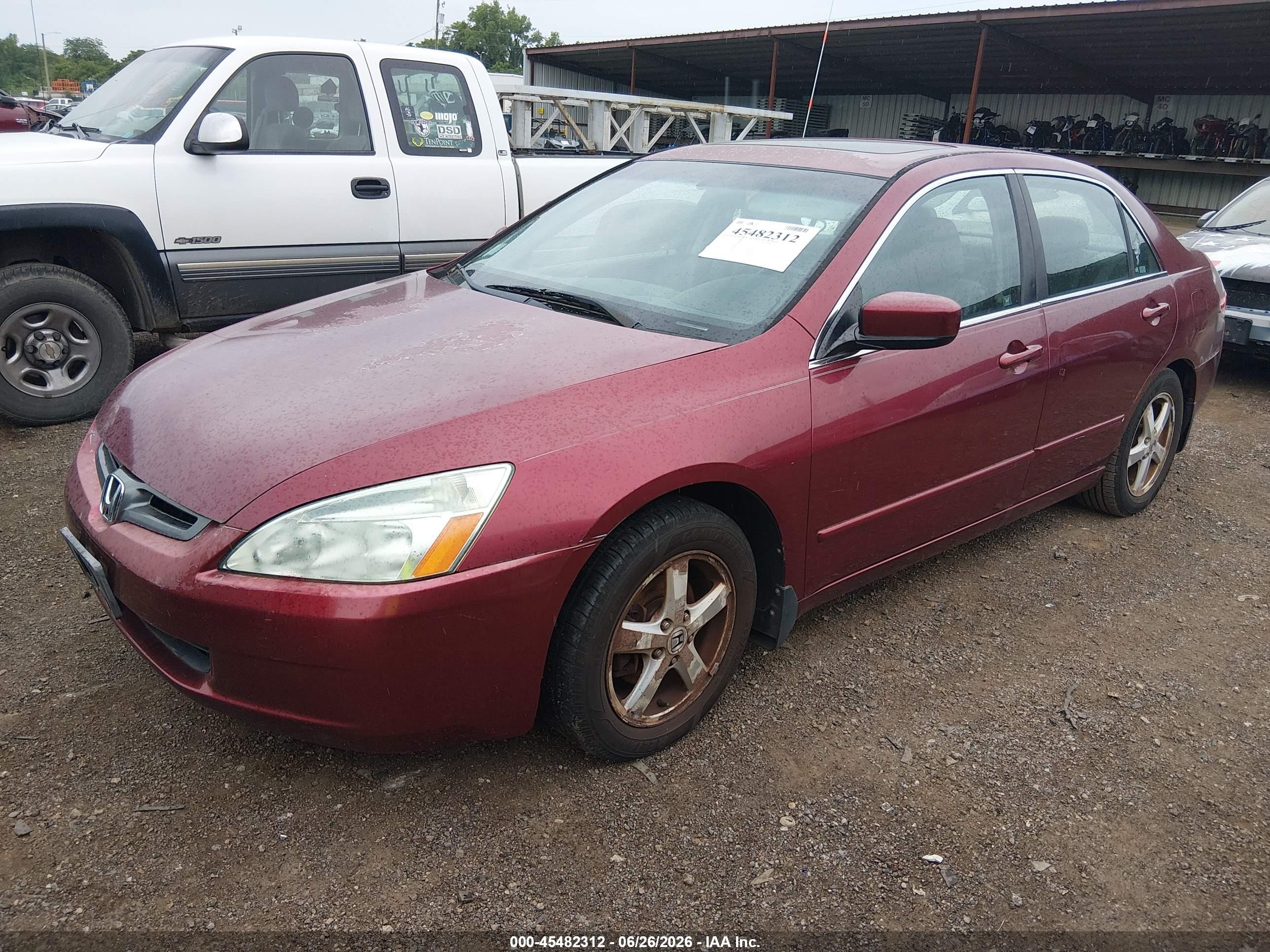 2003 Honda Accord Sdn Ex Red vin: 1HGCM56653A135047