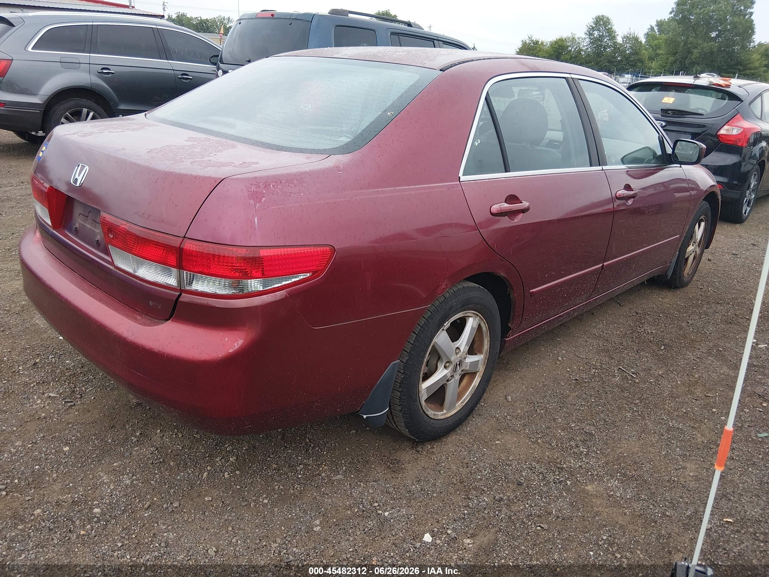 2003 Honda Accord Sdn Ex Red vin: 1HGCM56653A135047
