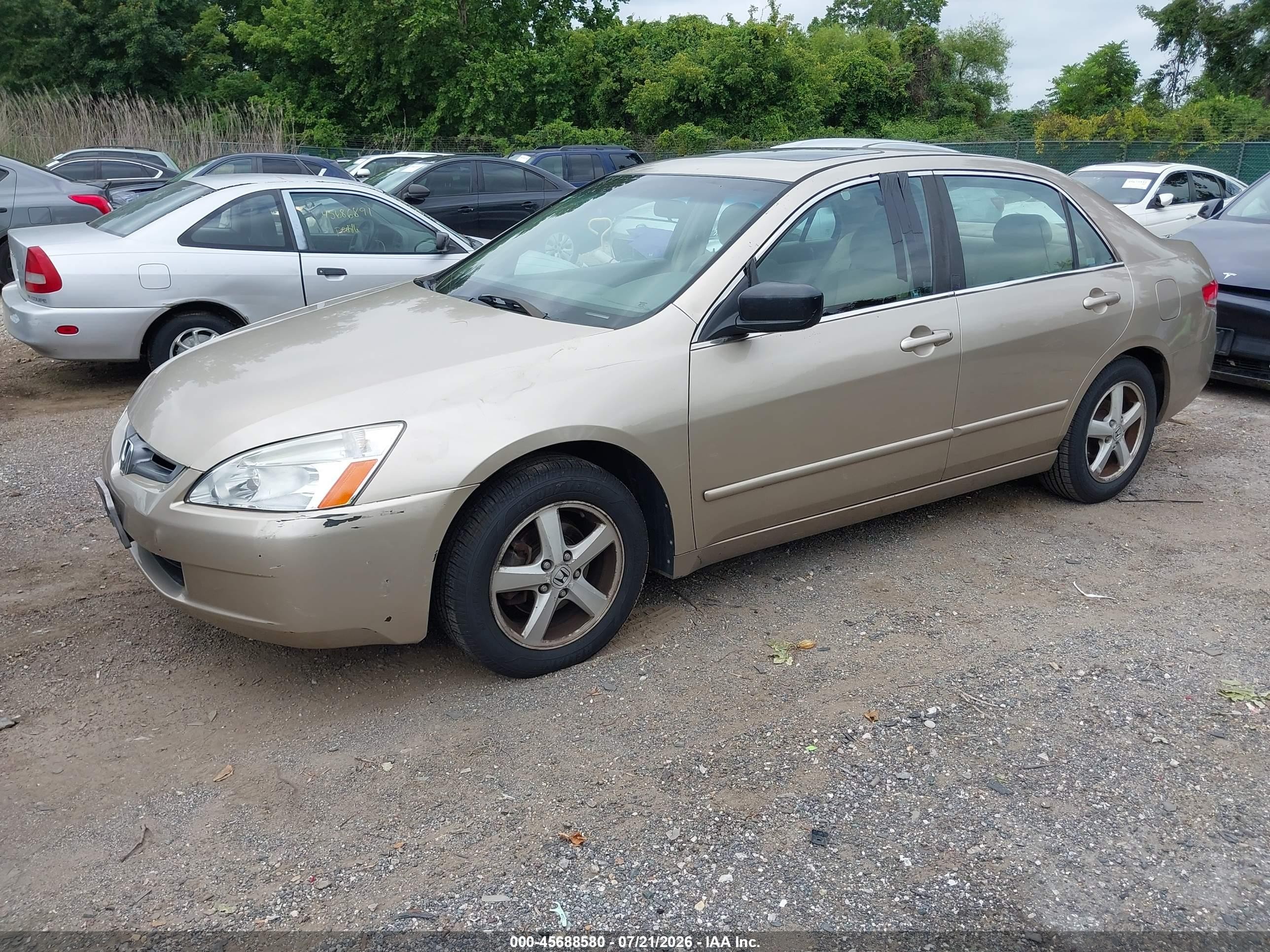 2004 Honda Accord 2.4 Ex Бежевый vin: 1HGCM56654A160158