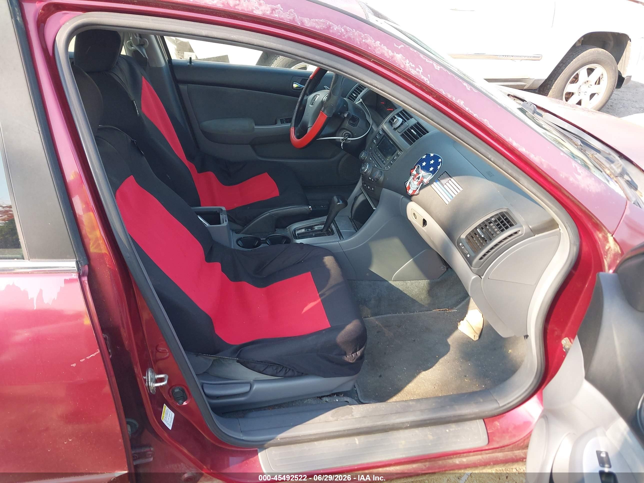 2003 Honda Accord Sdn Ex Red vin: 1HGCM56663A138992