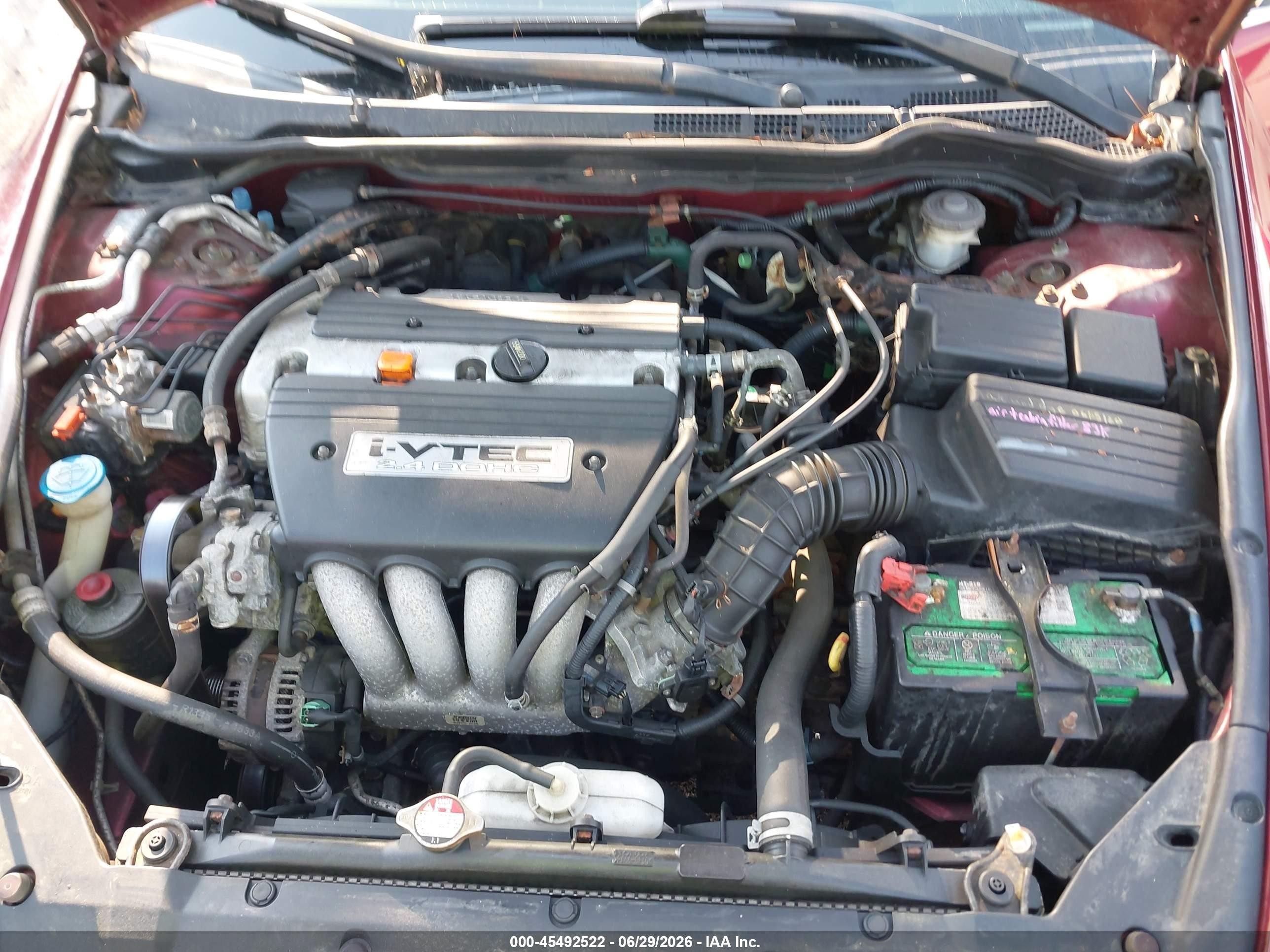 2003 Honda Accord Sdn Ex Red vin: 1HGCM56663A138992