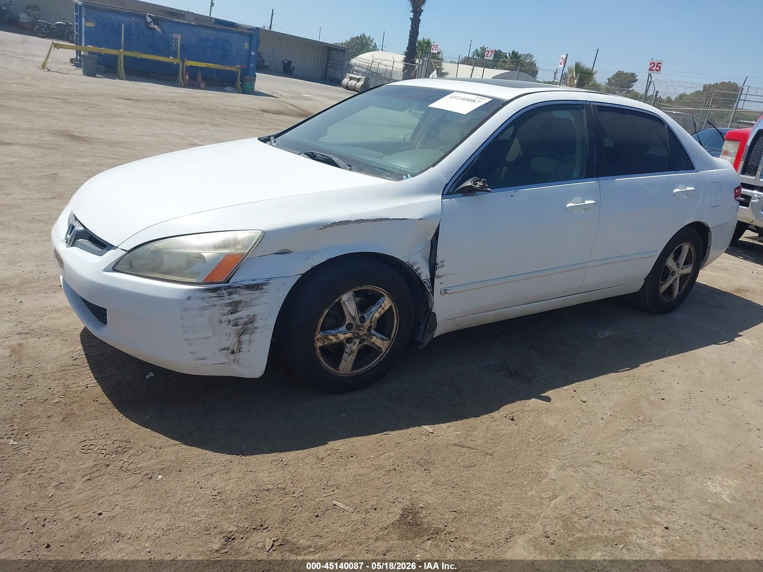 2004 Honda Accord 2.4 Ex White vin: 1HGCM56664A008387