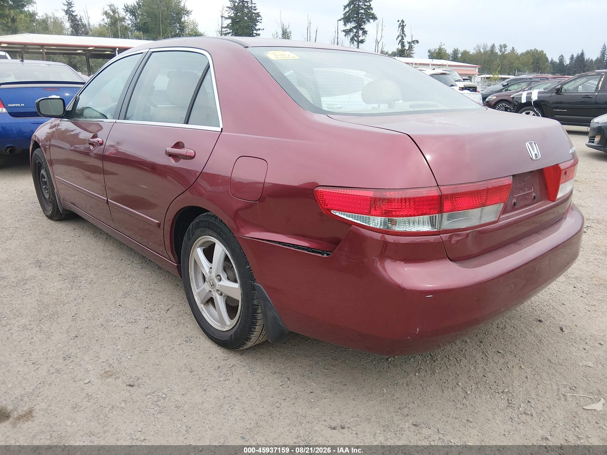 2003 Honda Accord 2.4 Ex Красный vin: 1HGCM56683A814021