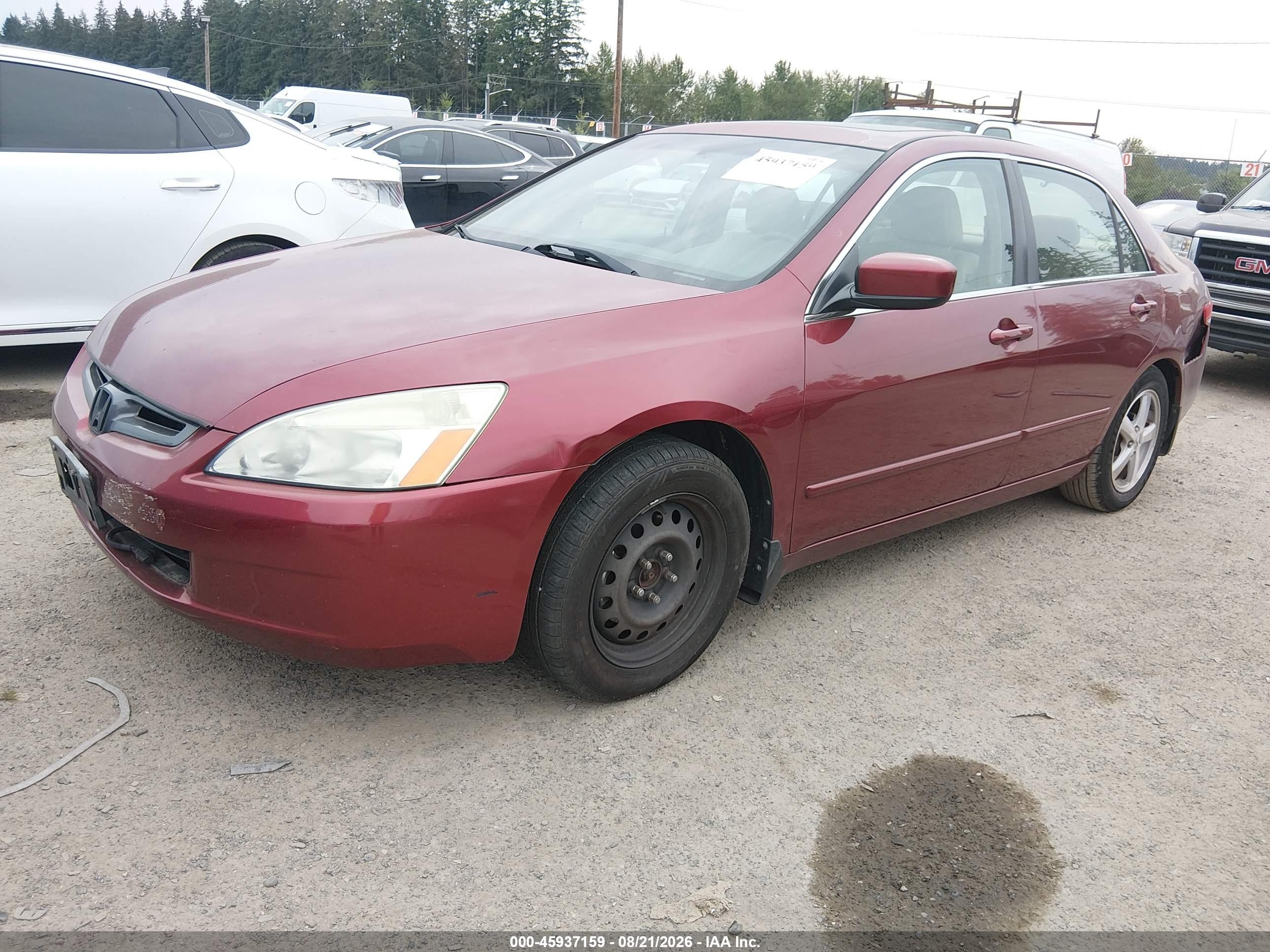 2003 Honda Accord 2.4 Ex Красный vin: 1HGCM56683A814021