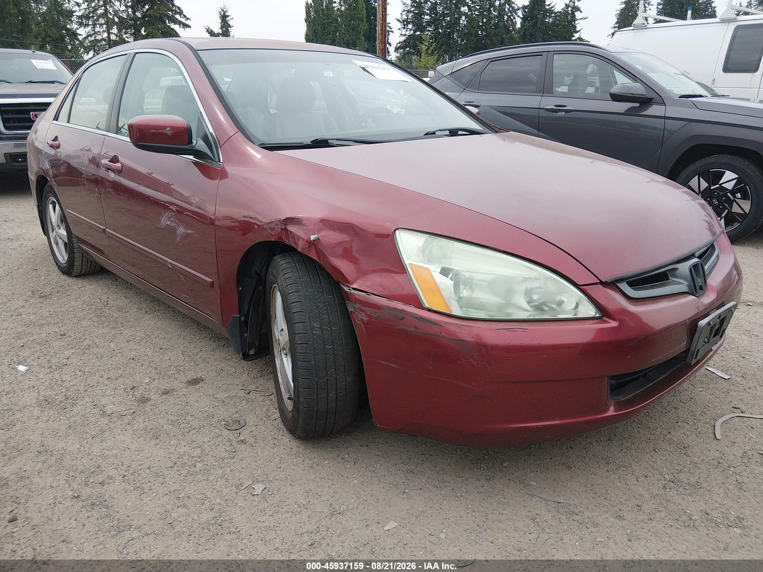 2003 Honda Accord 2.4 Ex Красный vin: 1HGCM56683A814021