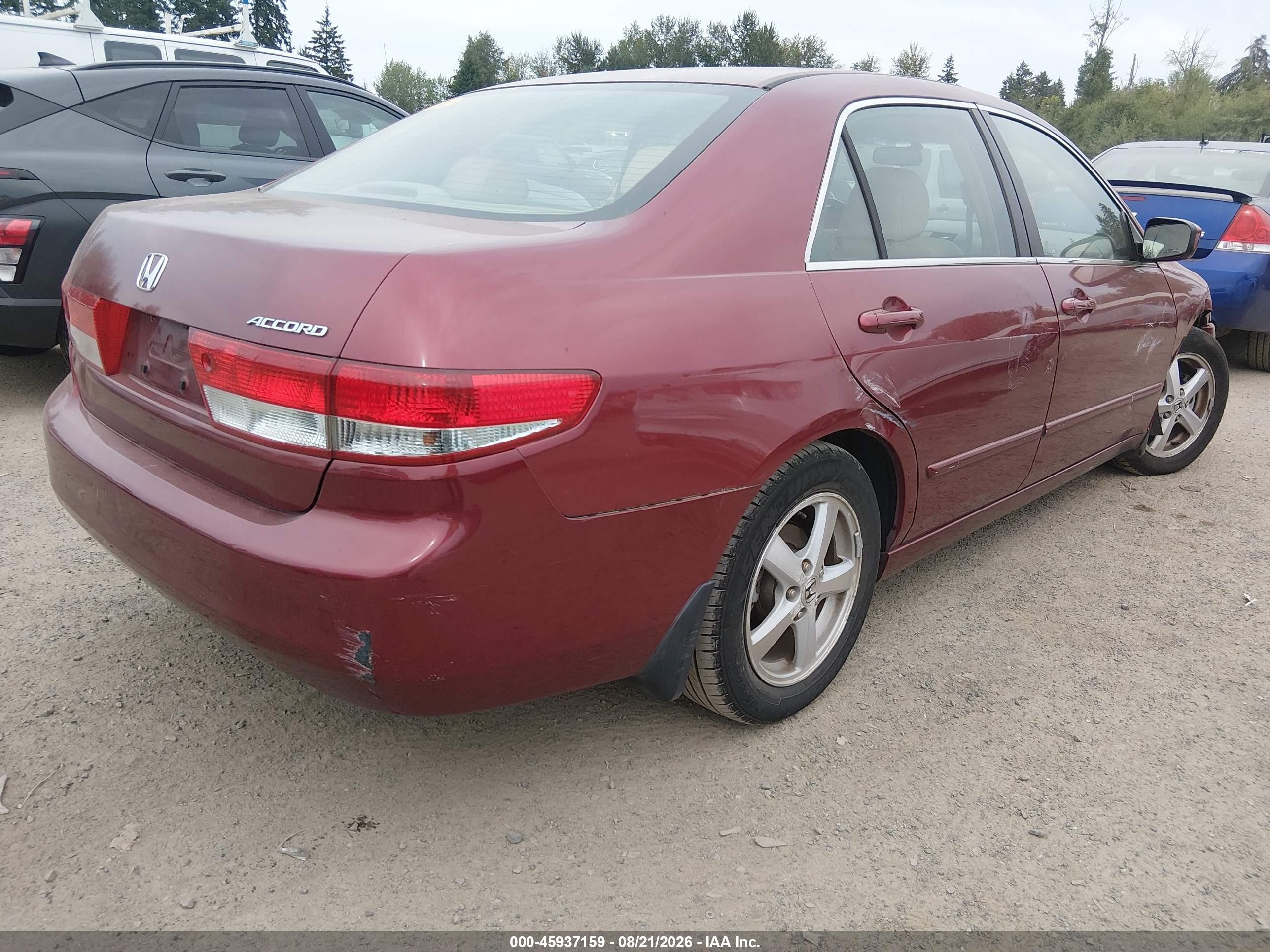 2003 Honda Accord 2.4 Ex Красный vin: 1HGCM56683A814021