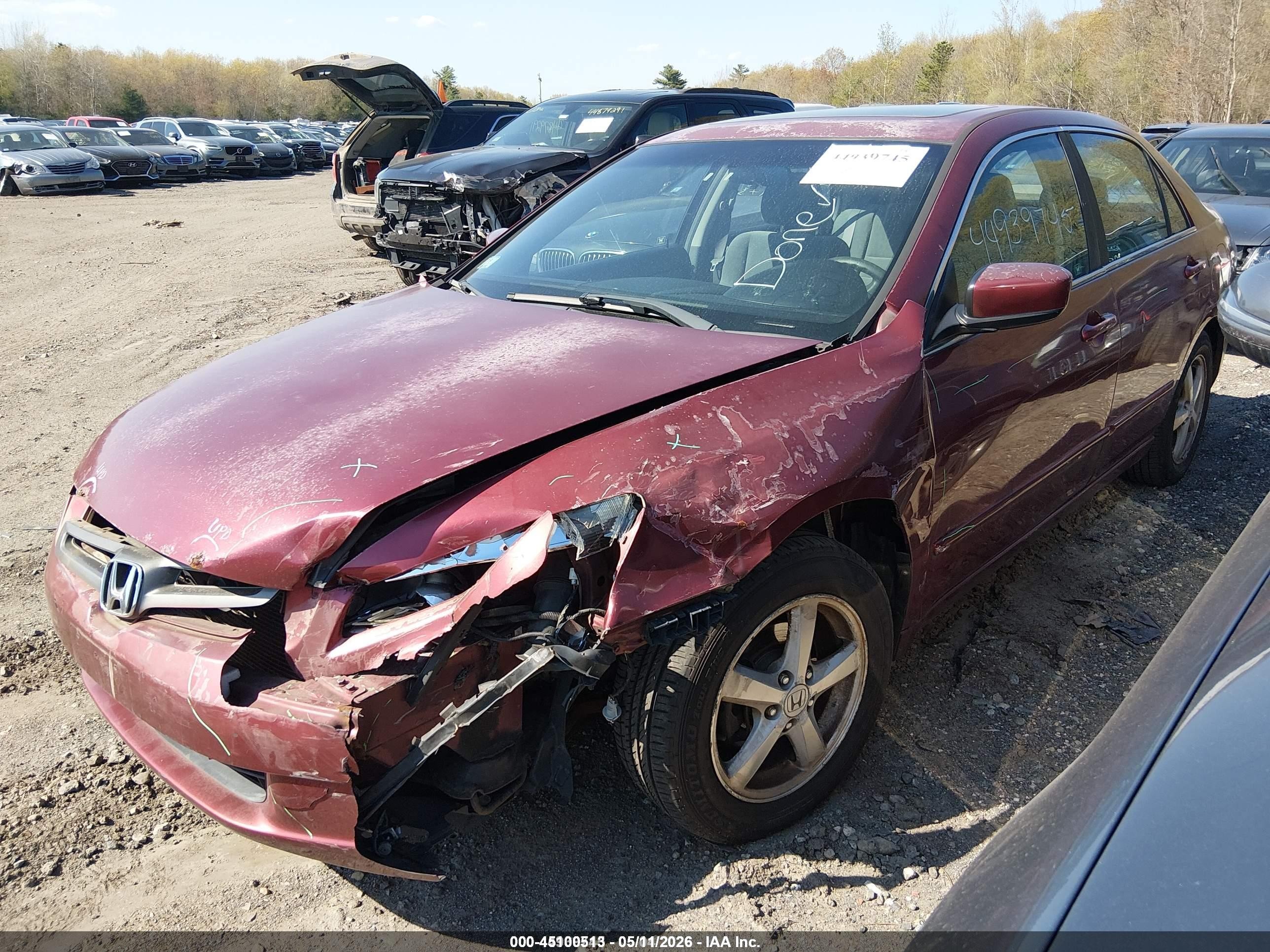 2003 Honda Accord 2.4 Ex Красный vin: 1HGCM56693A016403