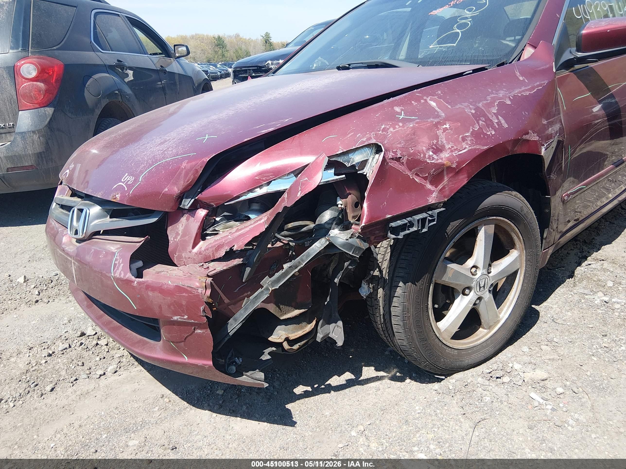 2003 Honda Accord 2.4 Ex Красный vin: 1HGCM56693A016403