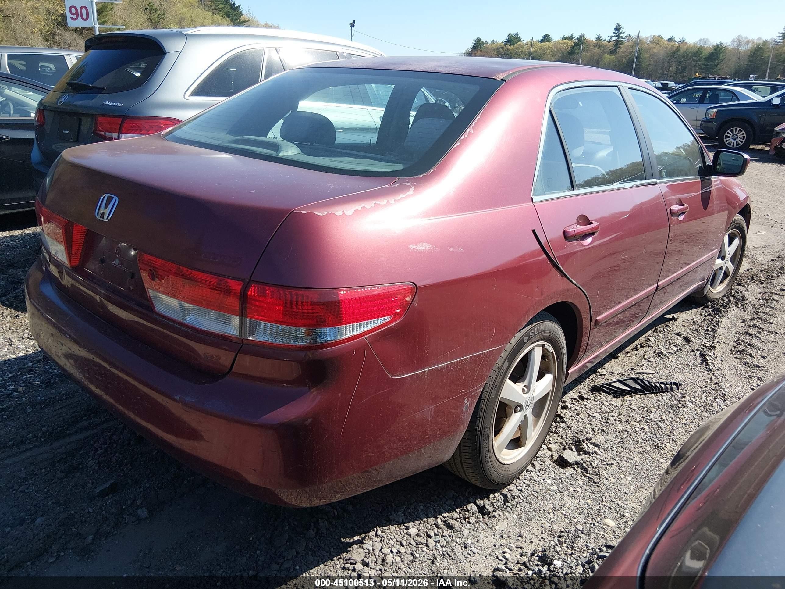 2003 Honda Accord 2.4 Ex Красный vin: 1HGCM56693A016403
