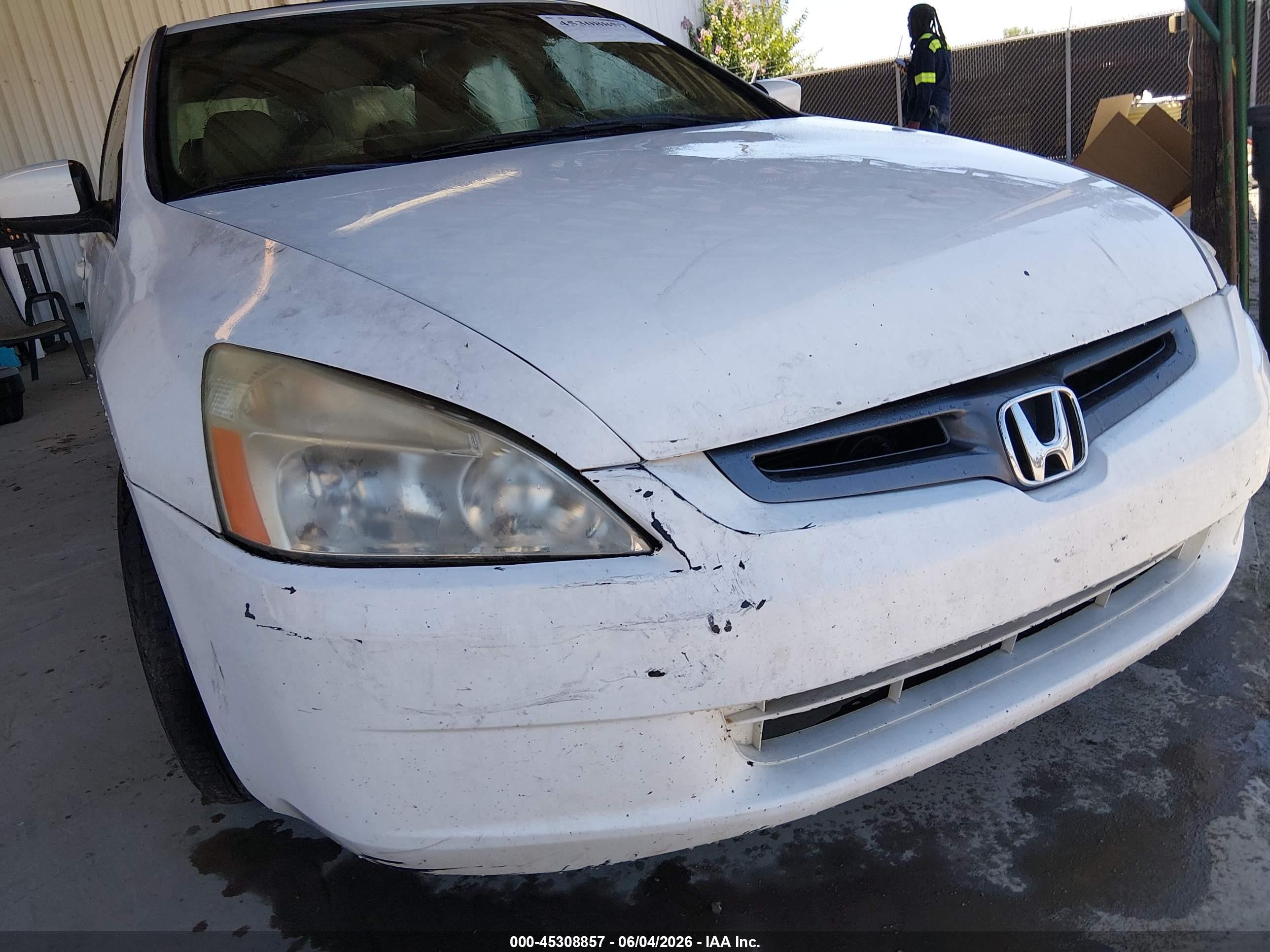 2003 Honda Accord 2.4 Ex White vin: 1HGCM56693A021357