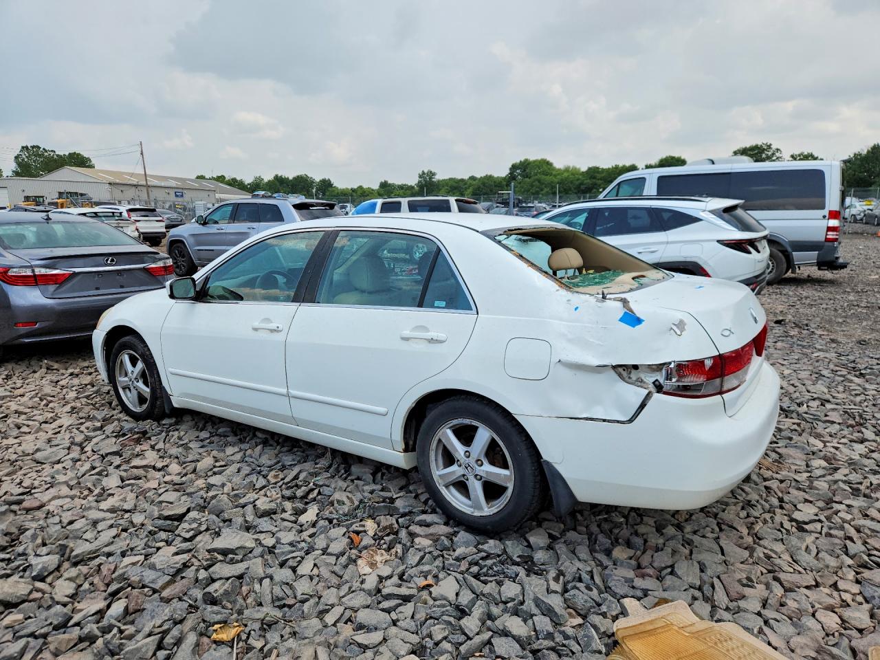 2003 Honda Accord Ex White vin: 1HGCM56693A088329