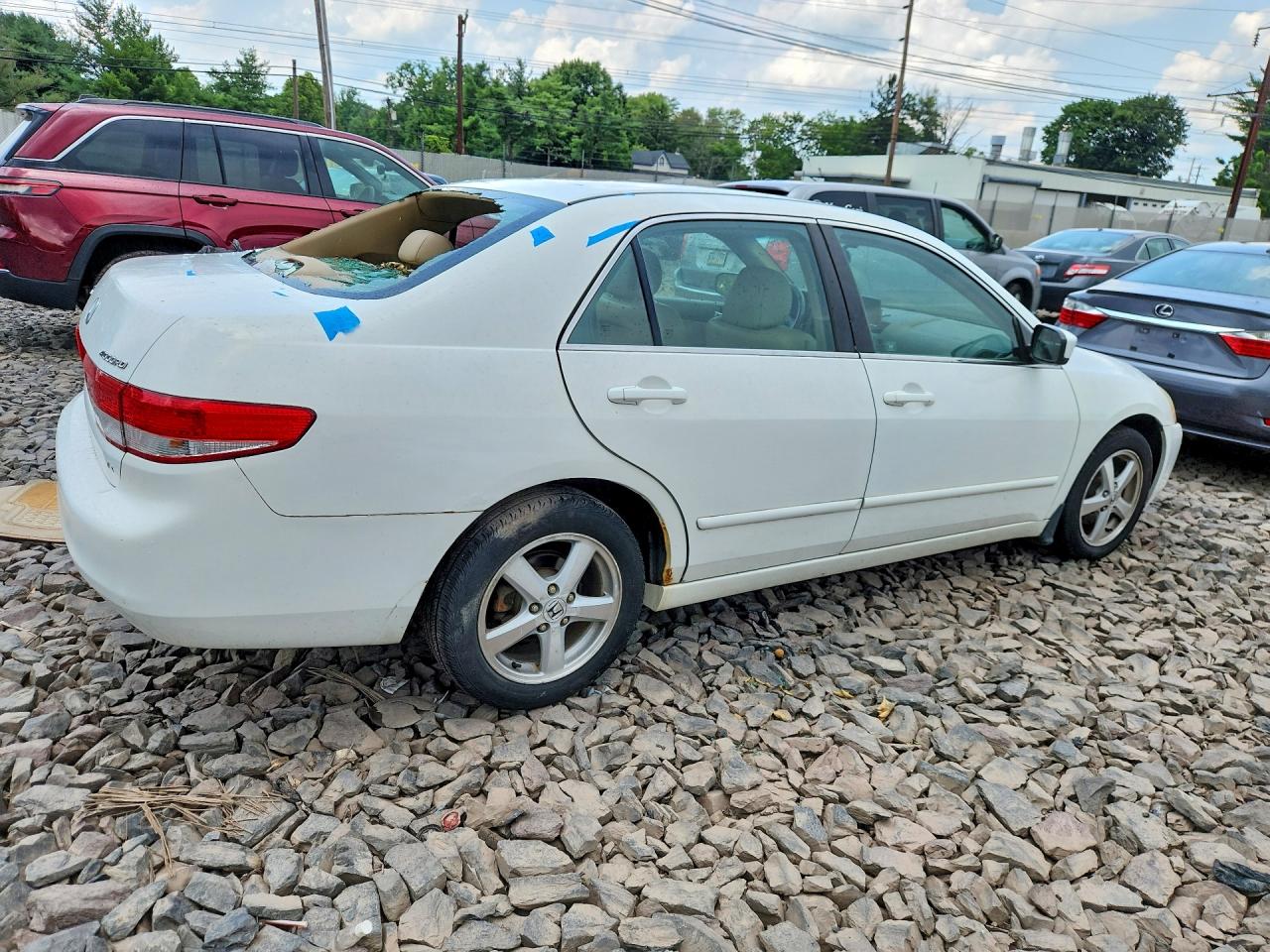 2003 Honda Accord Ex White vin: 1HGCM56693A088329
