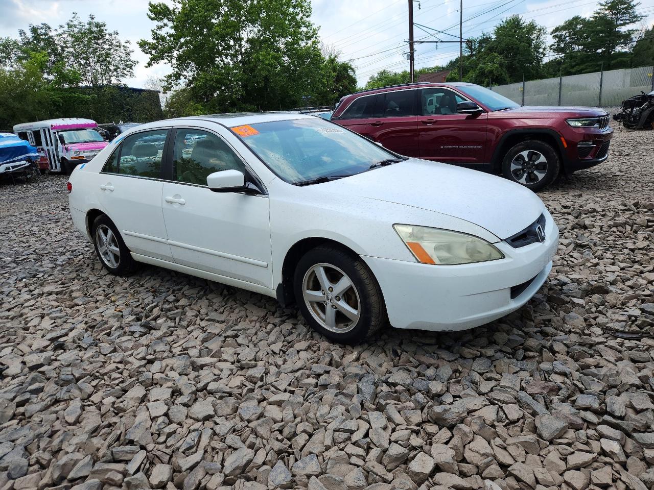 2003 Honda Accord Ex White vin: 1HGCM56693A088329