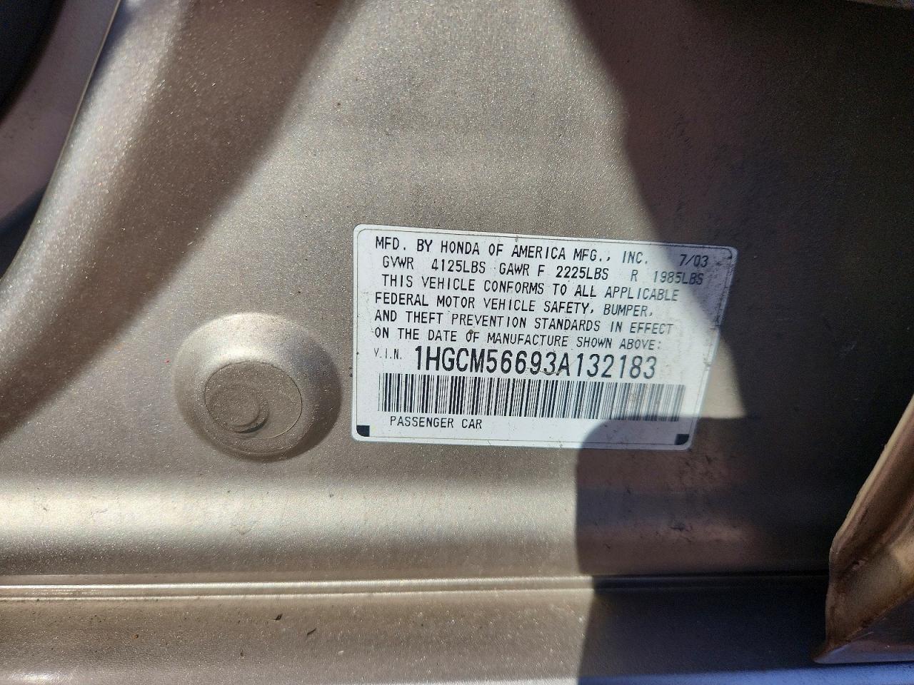 2003 Honda Accord Ex Gold vin: 1HGCM56693A132183