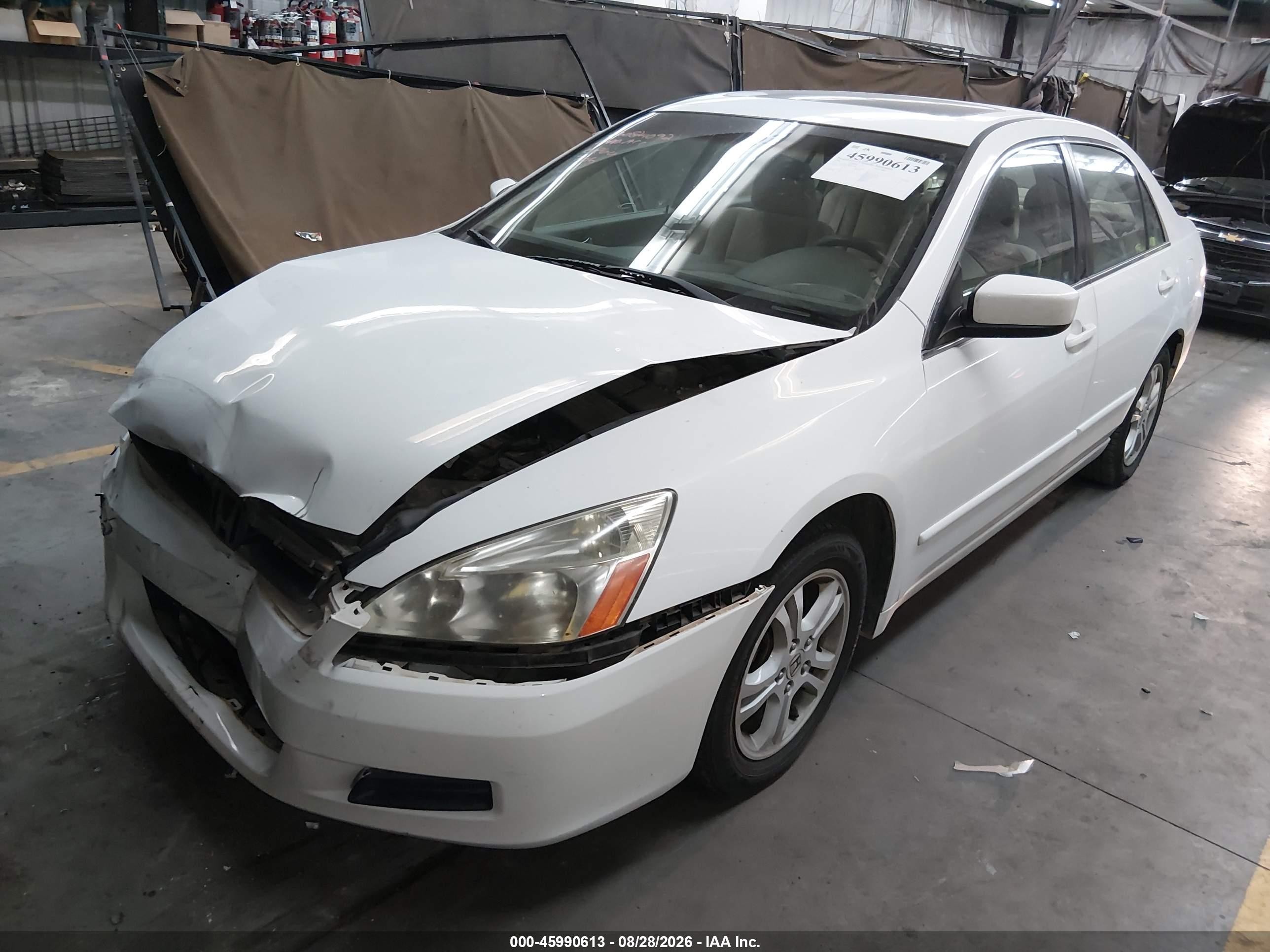 2006 Honda Accord 2.4 Ex White vin: 1HGCM56706A097806