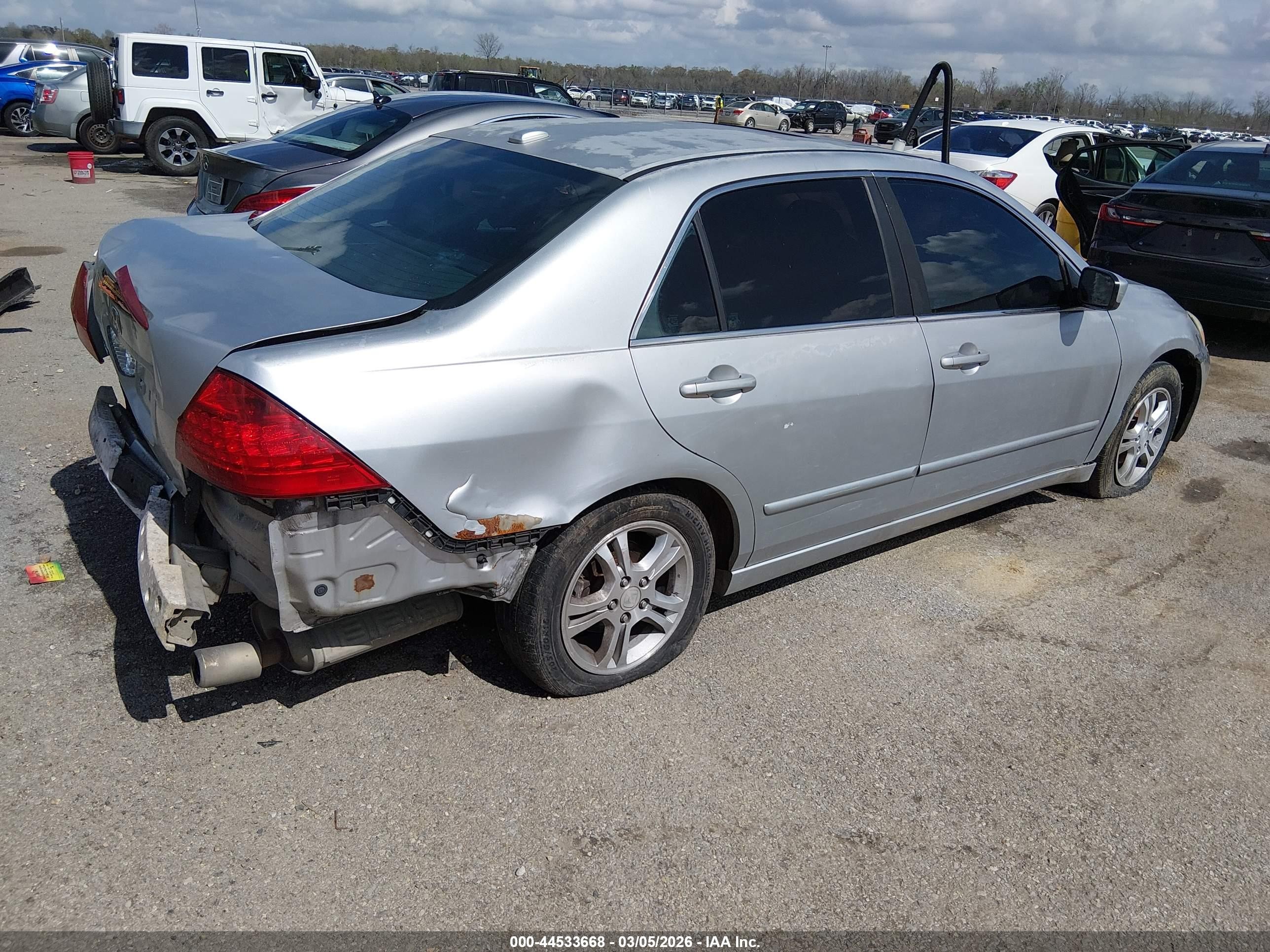 2007 Honda Accord 2.4 Ex Silver vin: 1HGCM56707A020998
