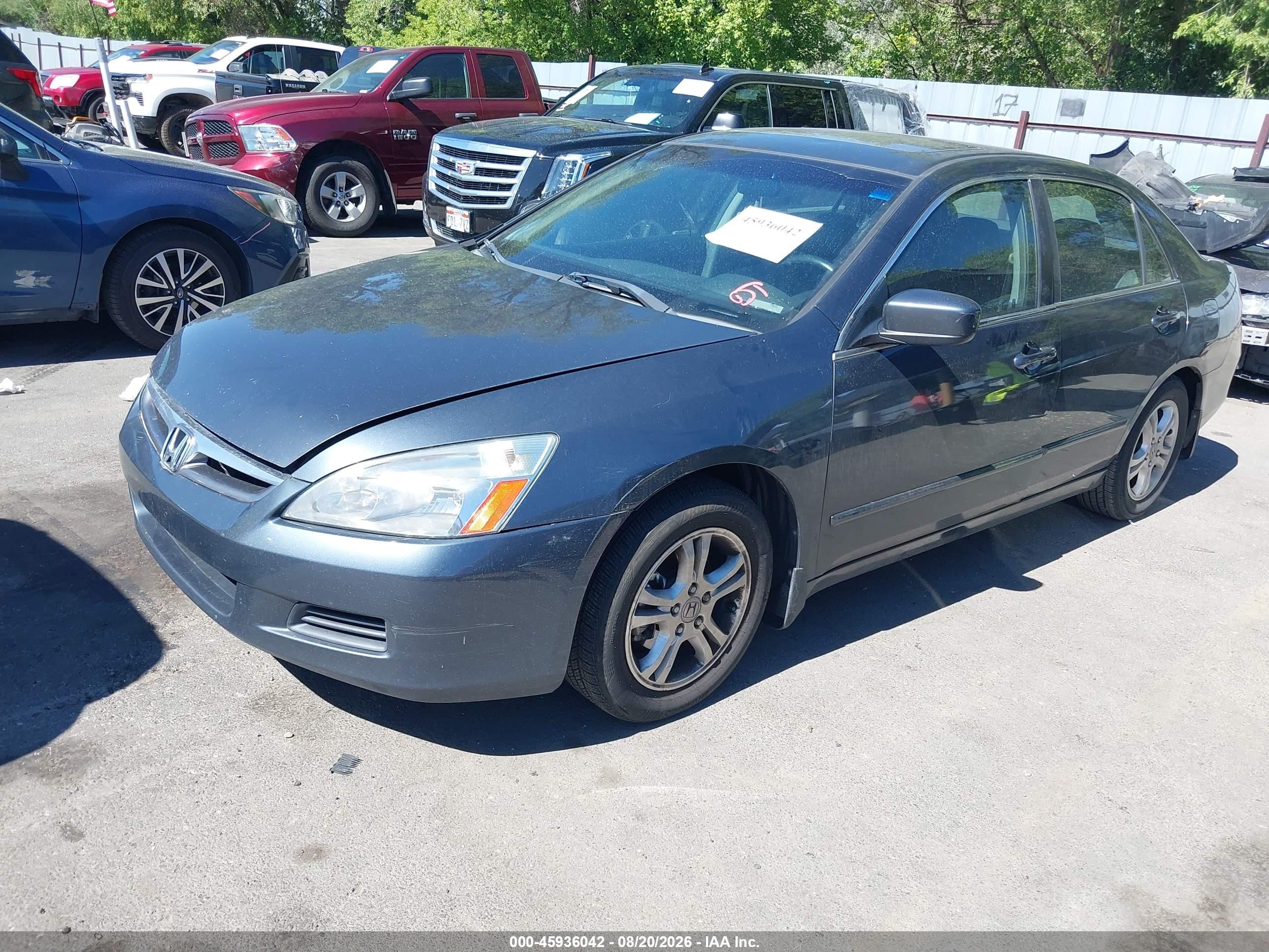 2007 Honda Accord 2.4 Ex Gray vin: 1HGCM56707A068212