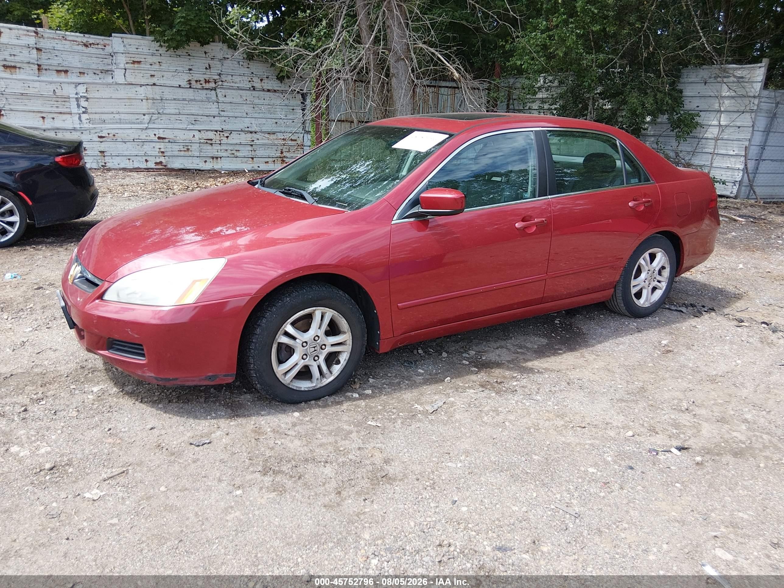 2007 Honda Accord 2.4 Ex Burgundy vin: 1HGCM56707A149503