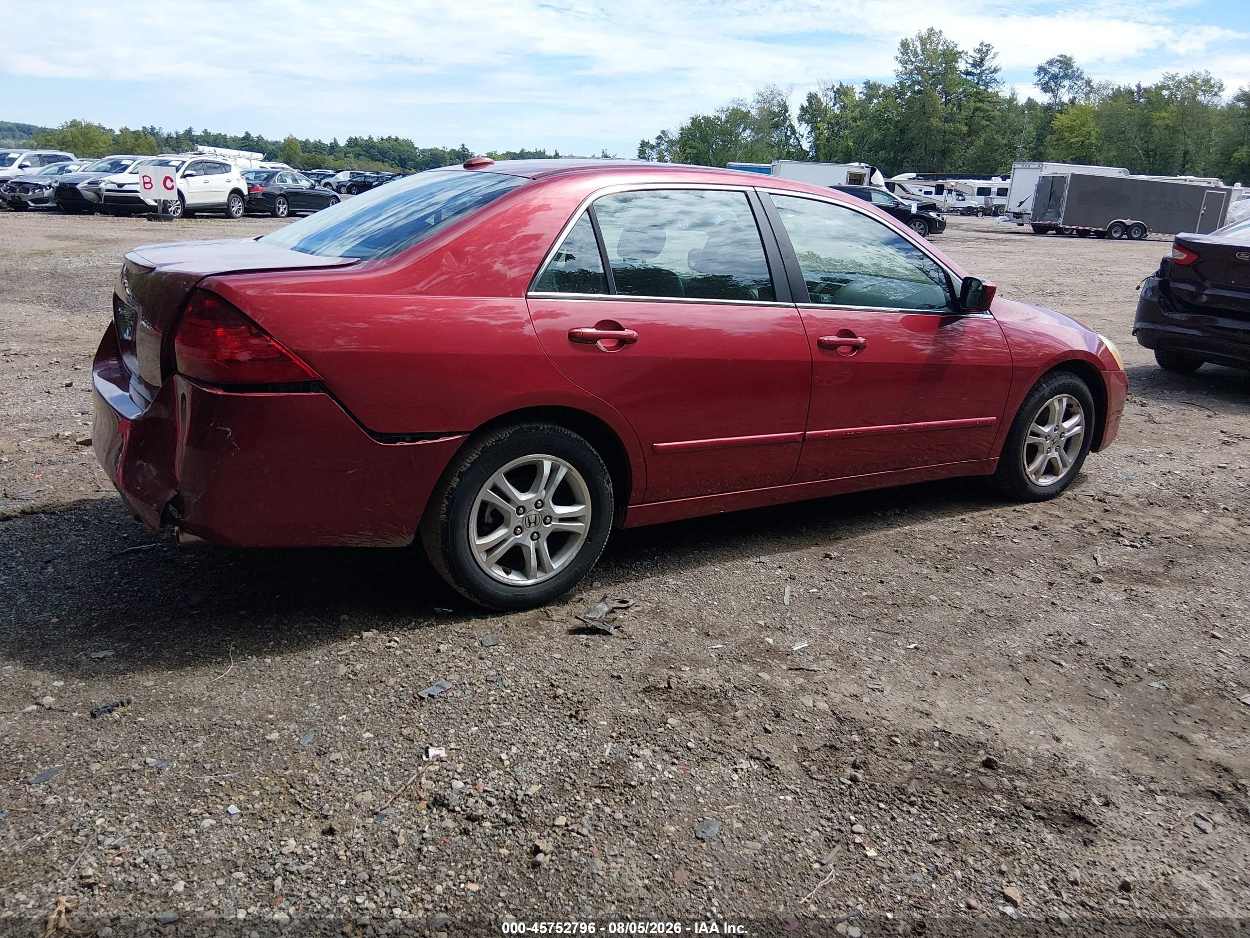 2007 Honda Accord 2.4 Ex Burgundy vin: 1HGCM56707A149503