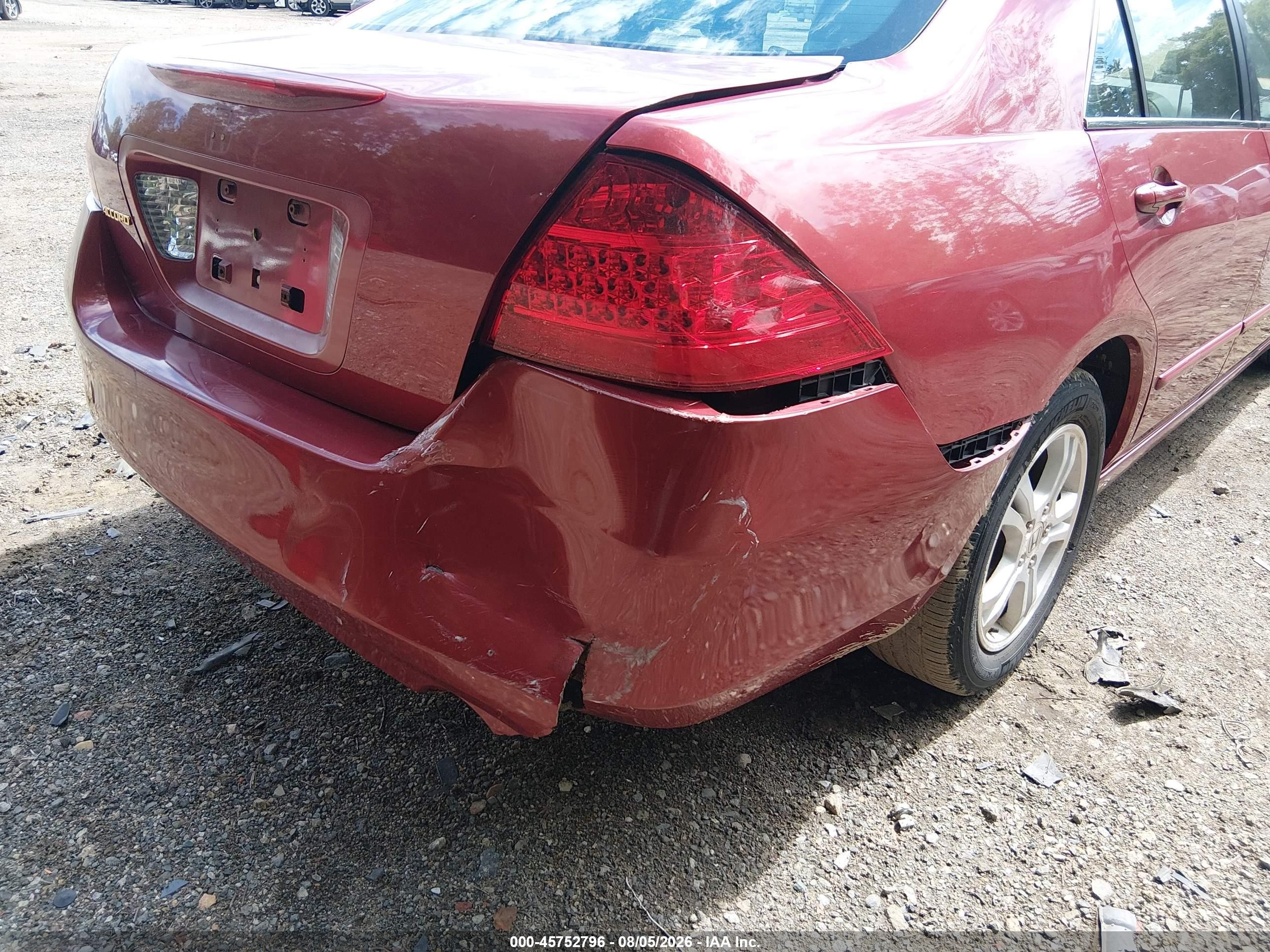 2007 Honda Accord 2.4 Ex Burgundy vin: 1HGCM56707A149503